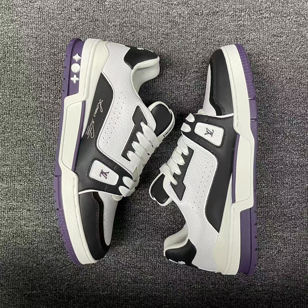 LOUIS VUITTON BOARD SKATES Black, white, and purple