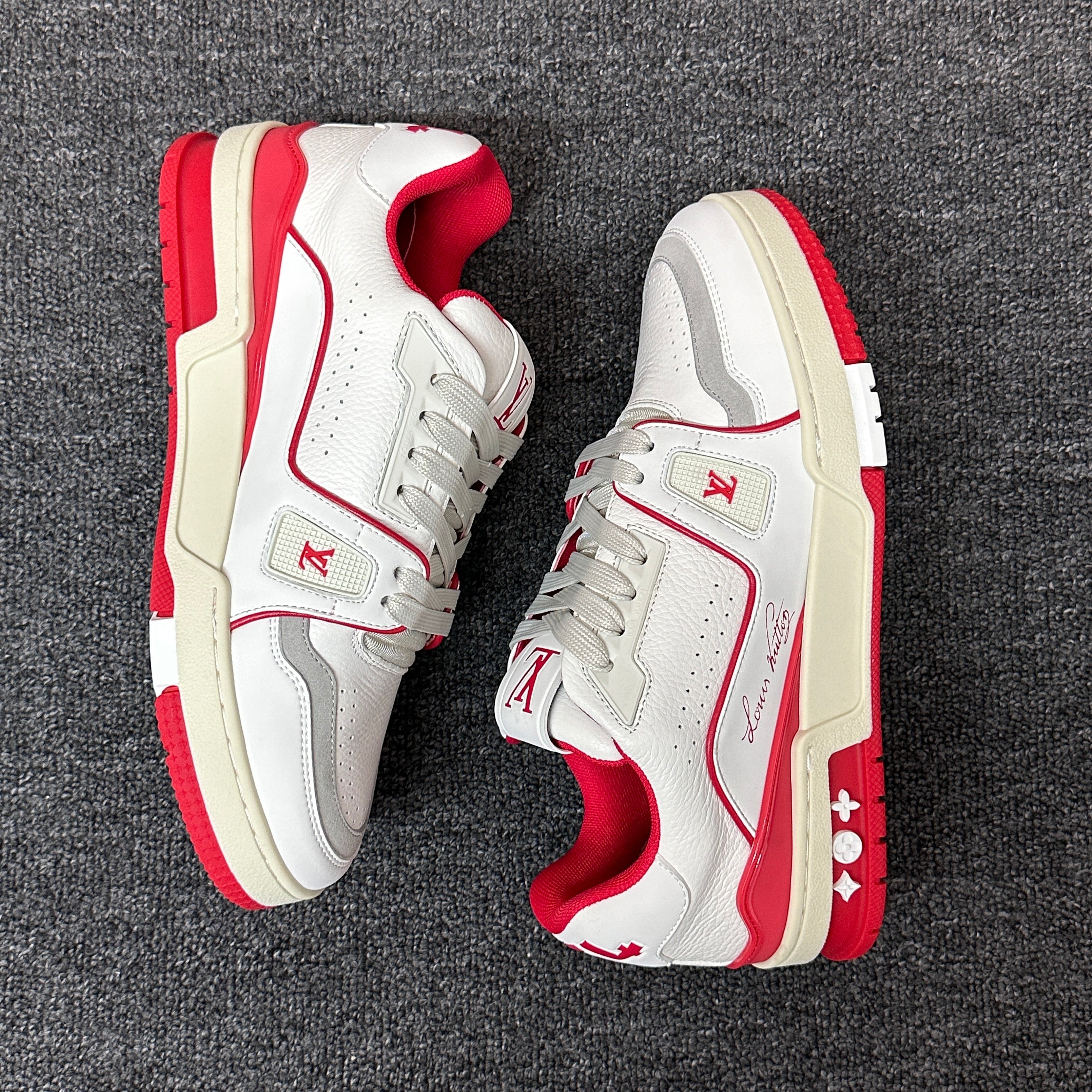 LOUIS VUITTON BOARD SKATES white and red