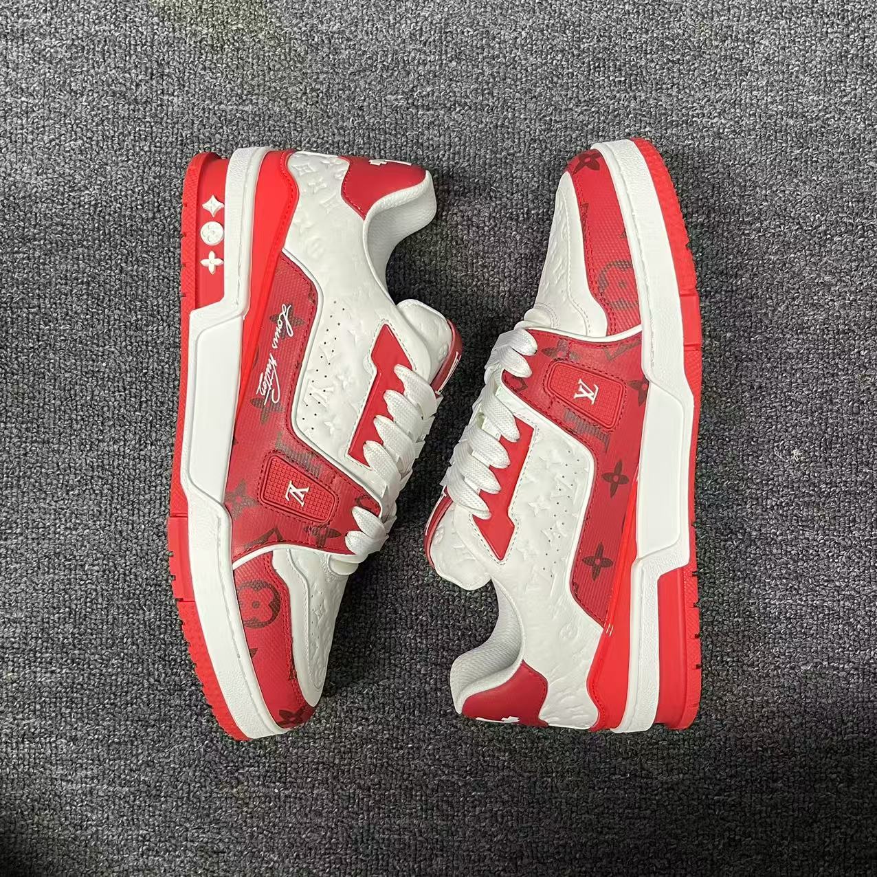 LOUIS VUITTON BOARD SKATES red and white
