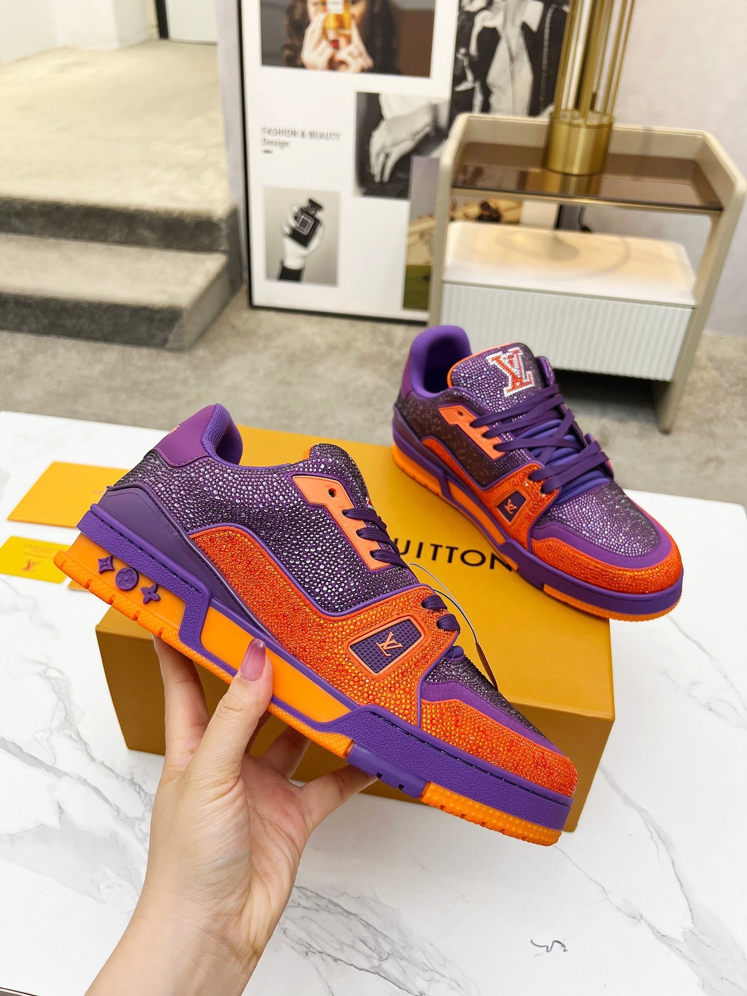 Trainer drilling shoes Purple Orange