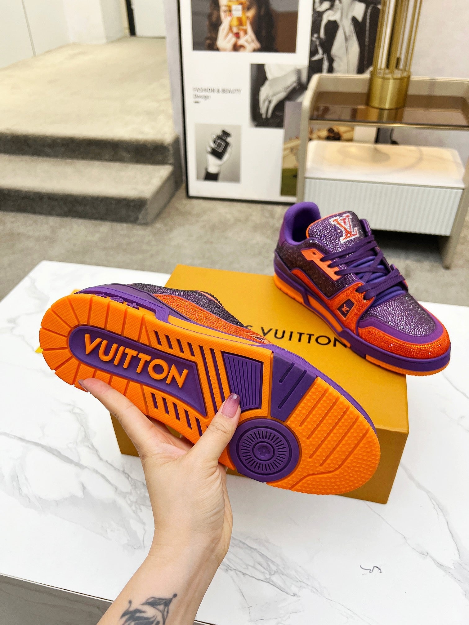 Trainer drilling shoes Purple Orange