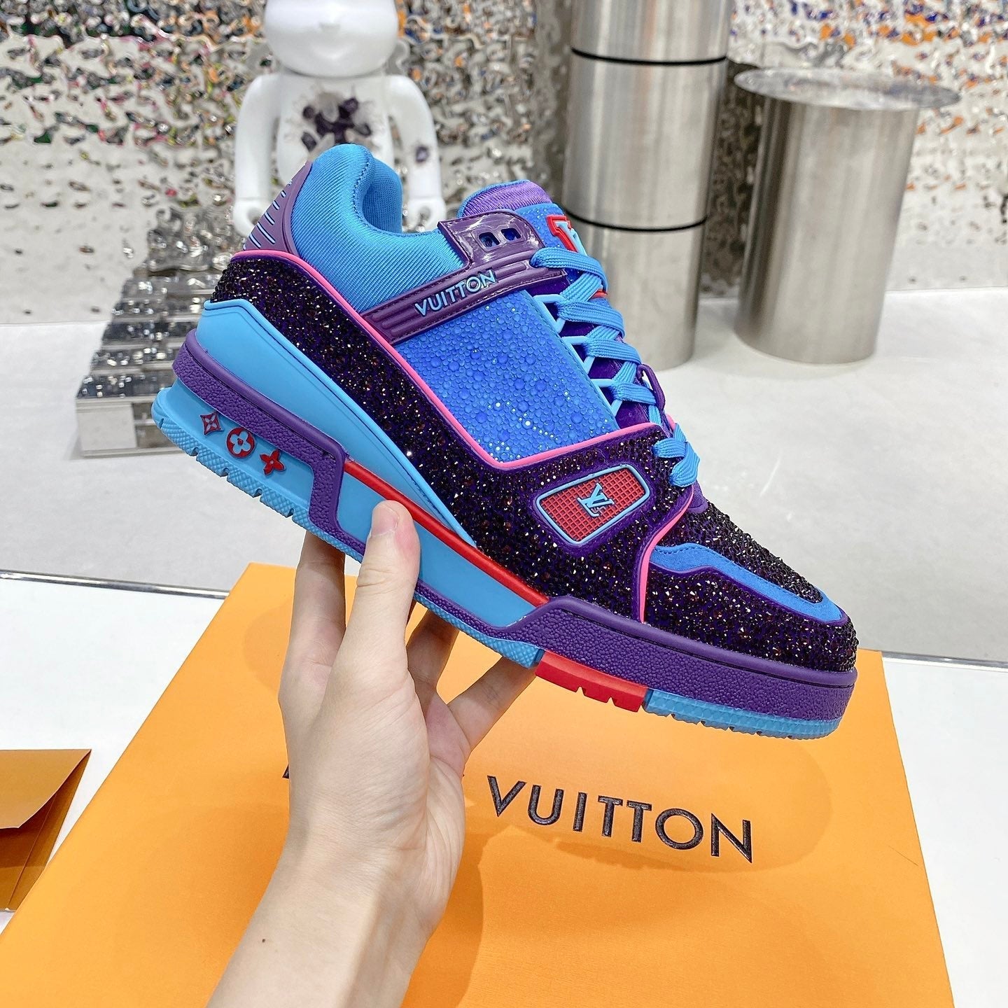 Trainer drilling shoes blue-black