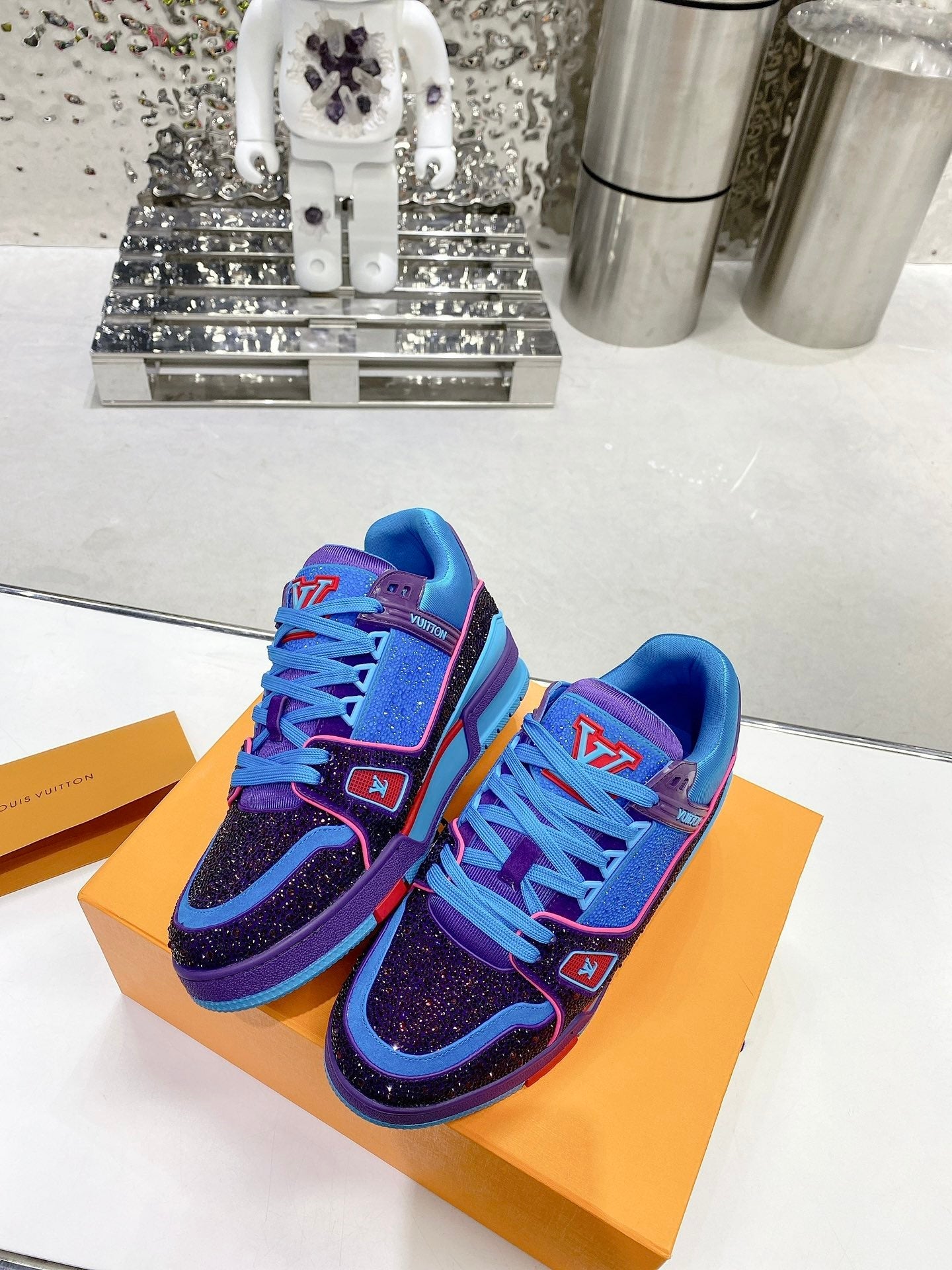 Trainer drilling shoes blue-black