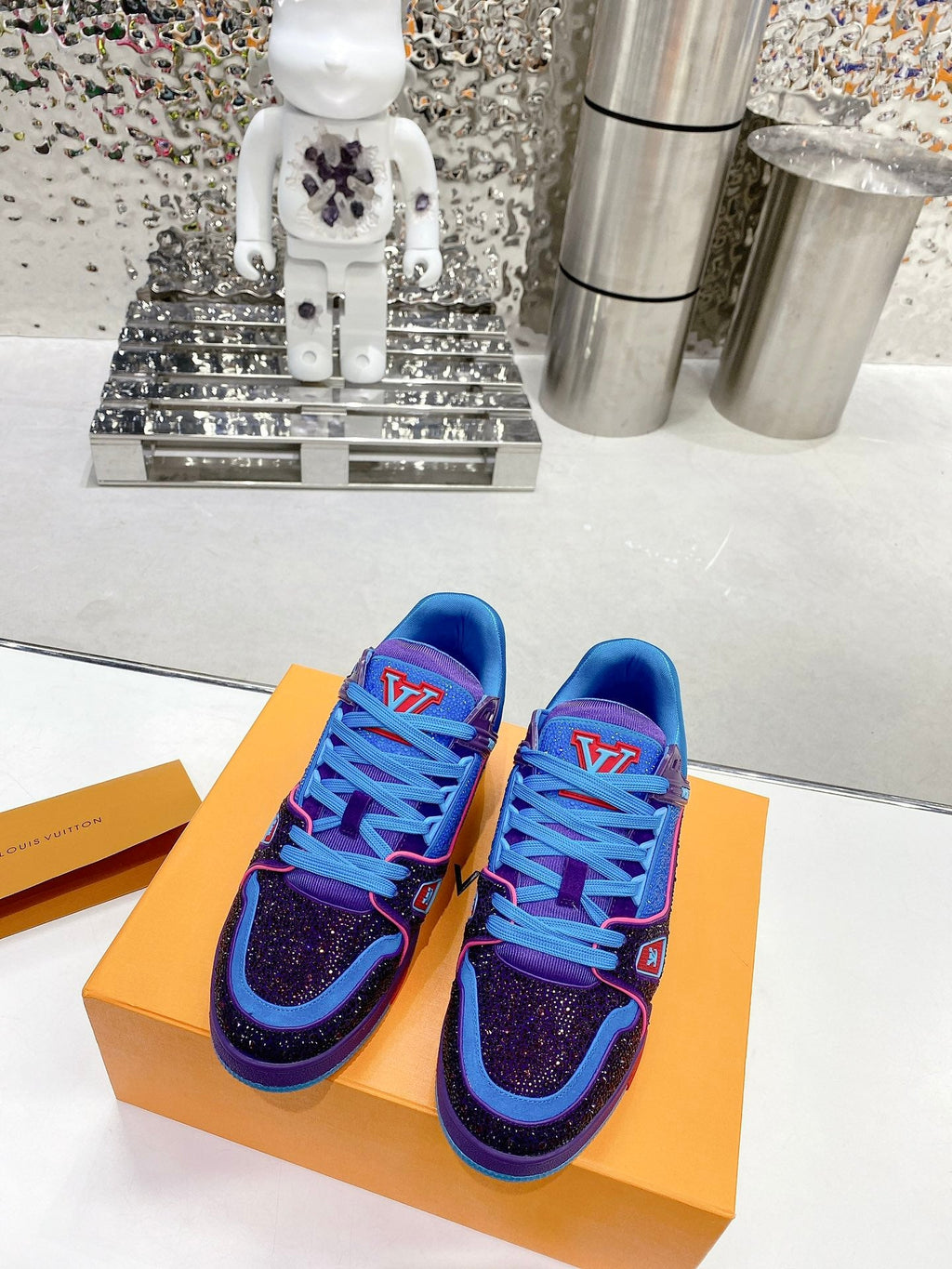 Trainer drilling shoes blue-black