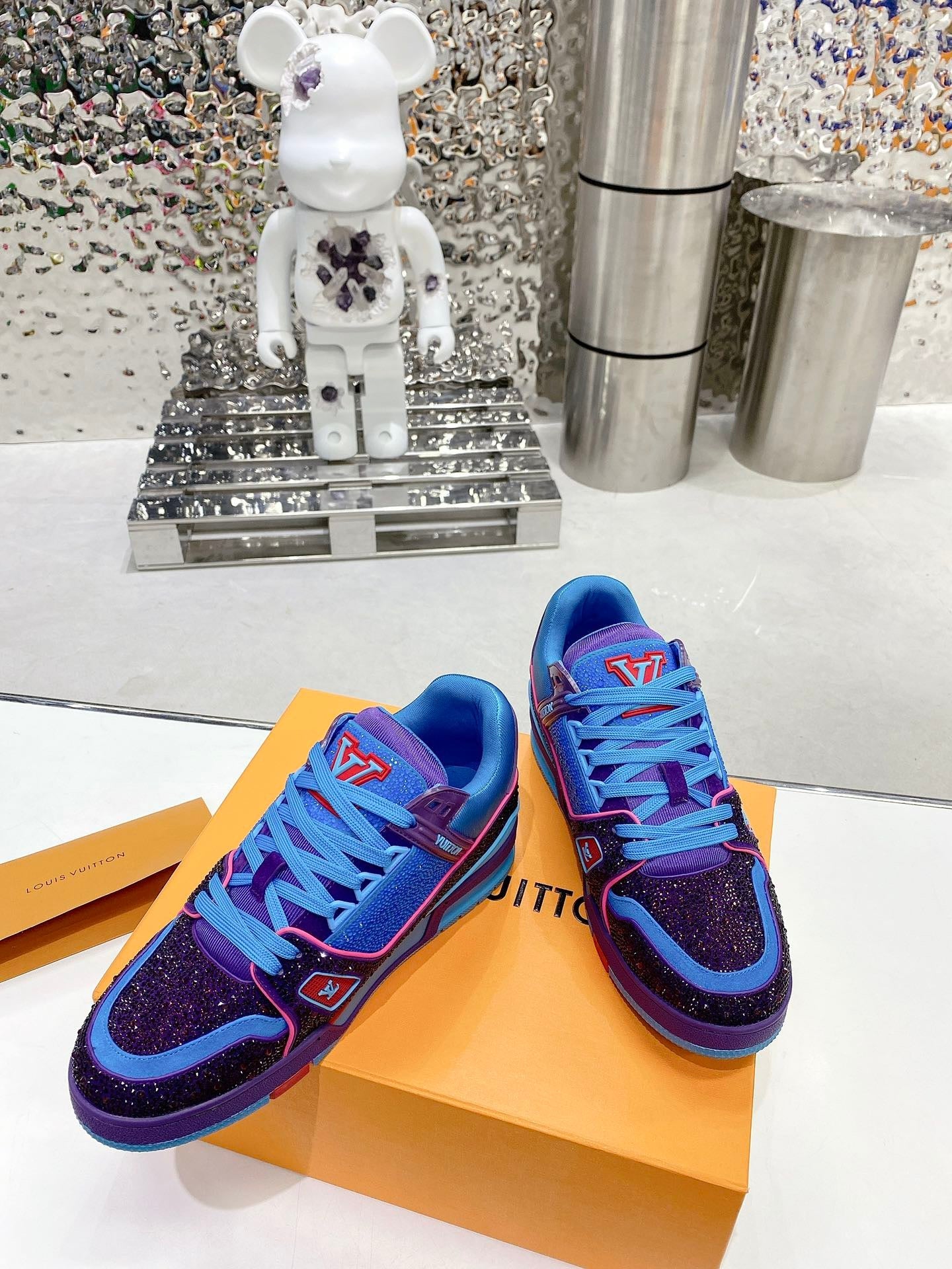 Trainer drilling shoes blue-black