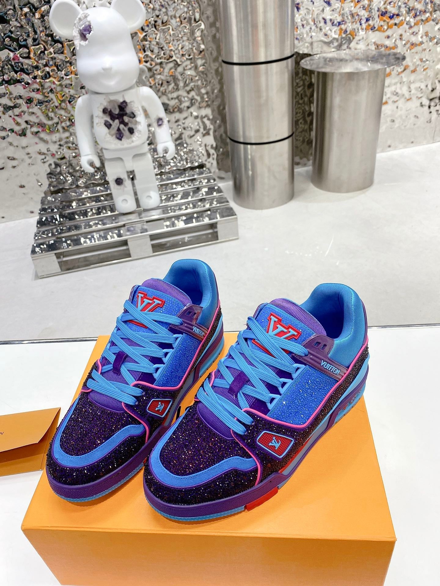 Trainer drilling shoes blue-black