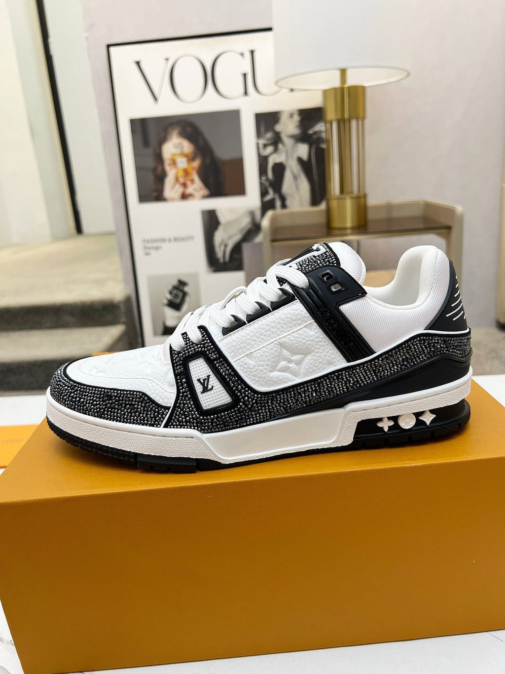 Chaussures de forage d'entraînement noires et blanches Diamond