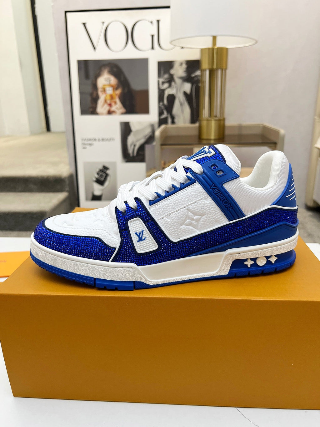 Trainer drilling shoes Light Blue Diamond