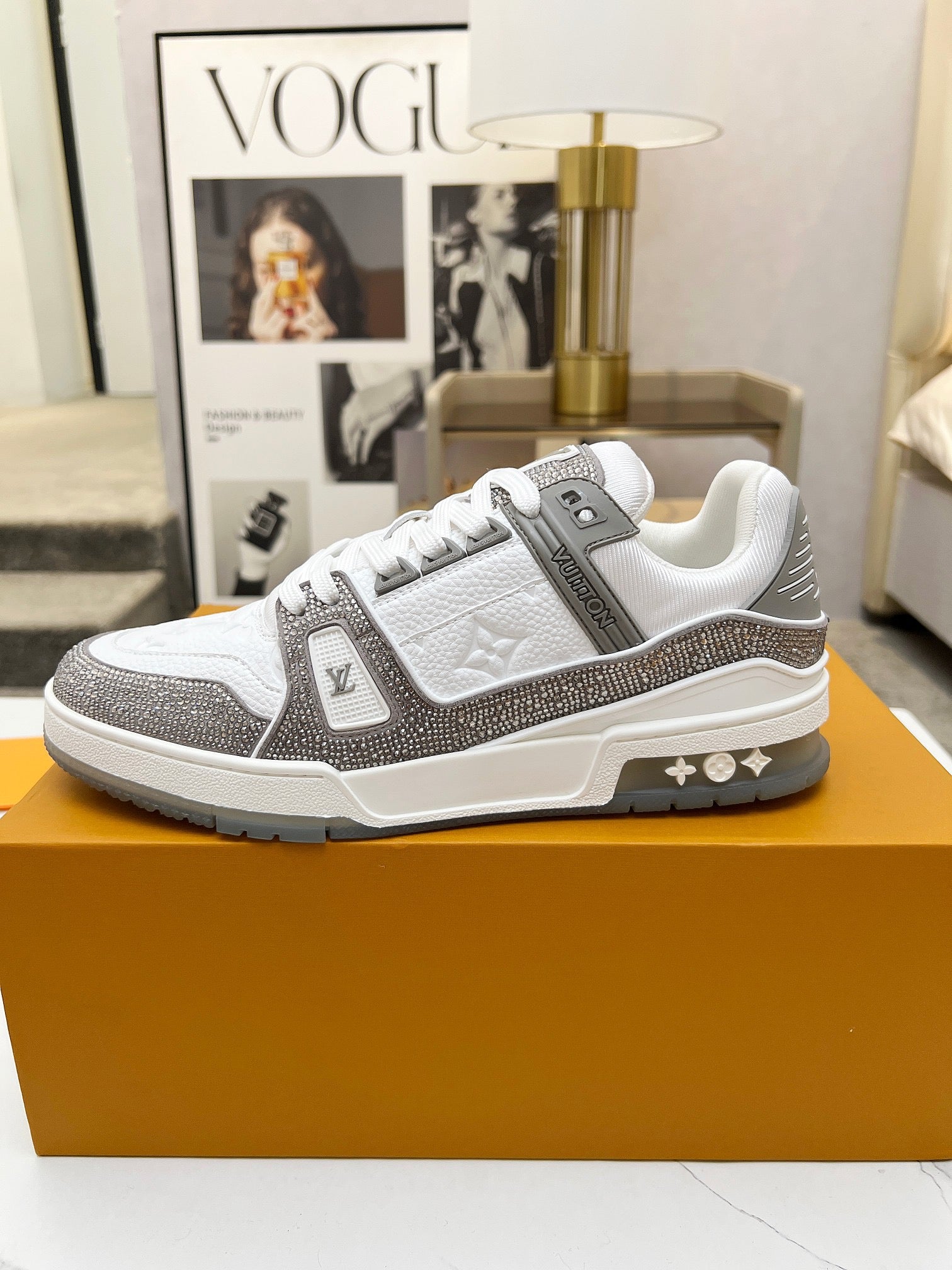 Trainer drilling shoes Grey diamond