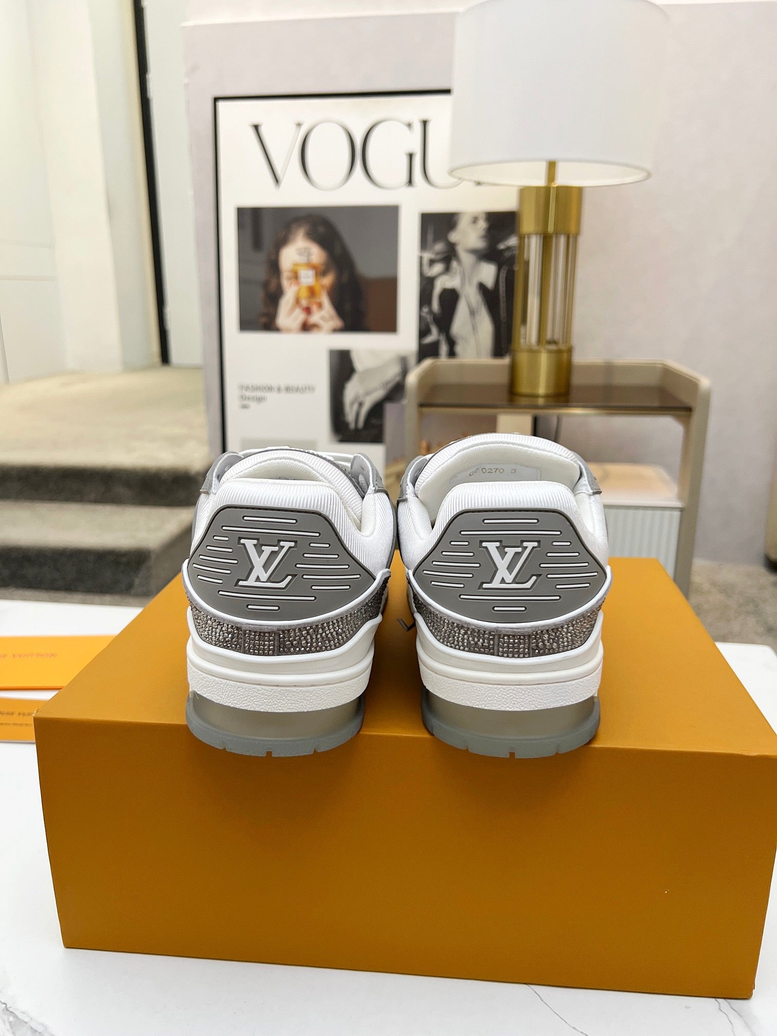 Trainer drilling shoes Grey diamond