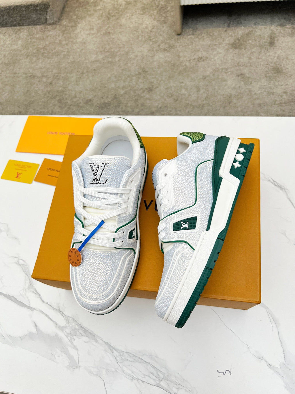 Trainer drilling shoes White green