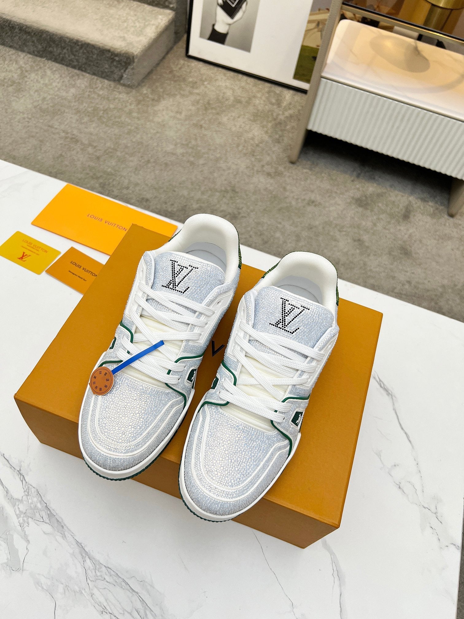 Trainer drilling shoes White green