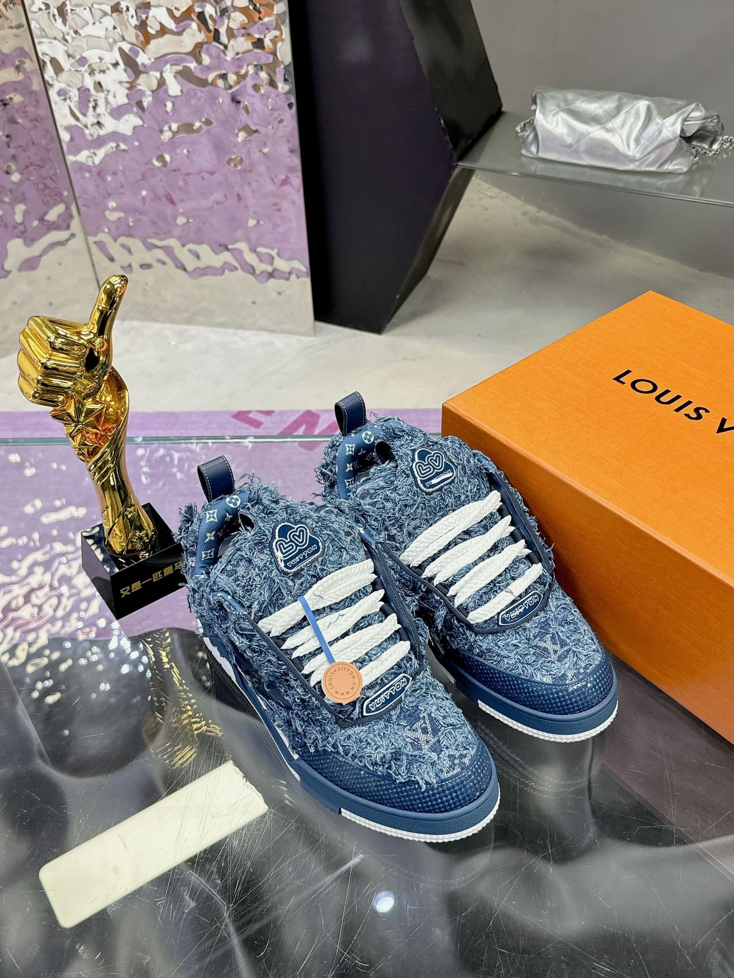 Trainer Skateboard shoes Blue tassel