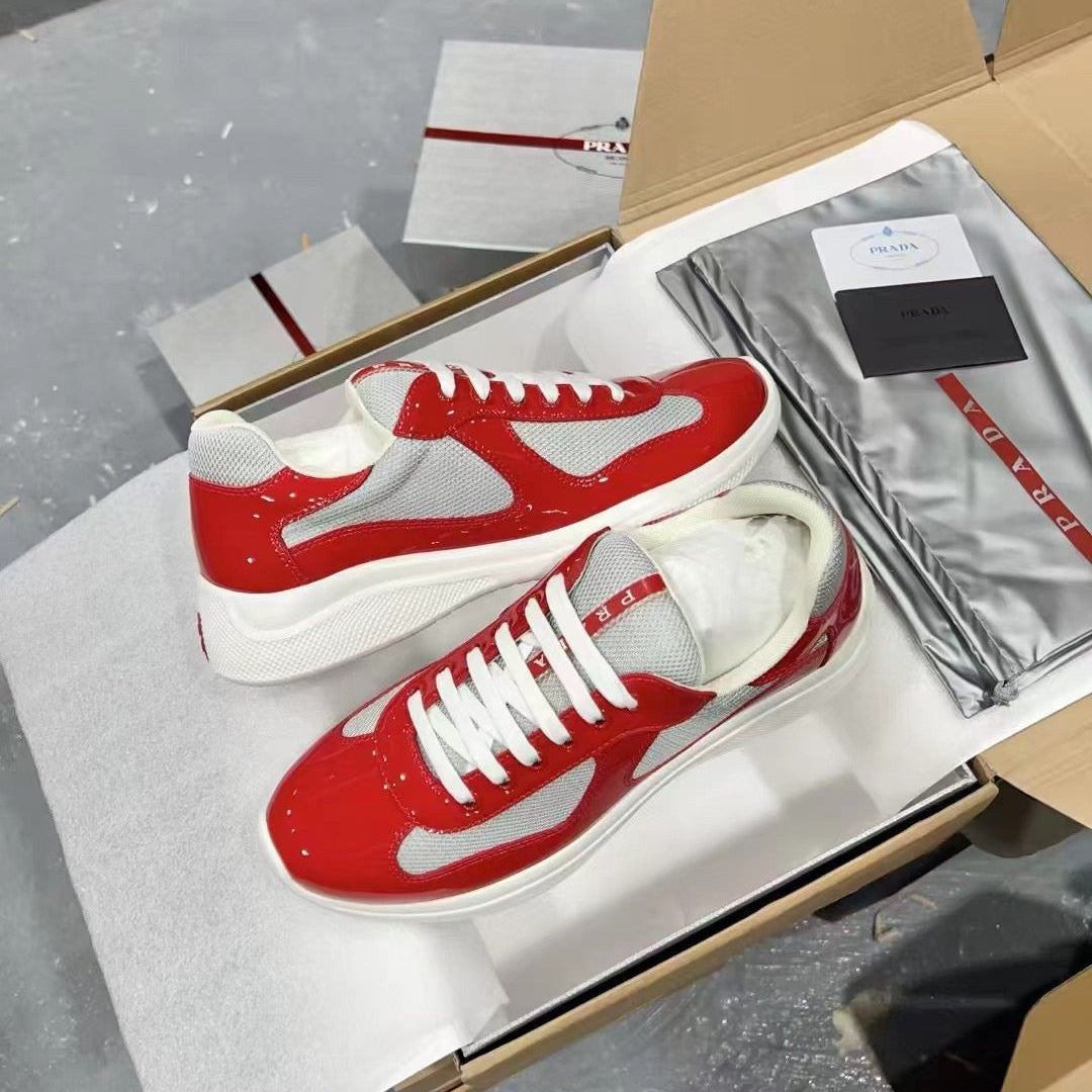PRADA America's Cup White red patent leather