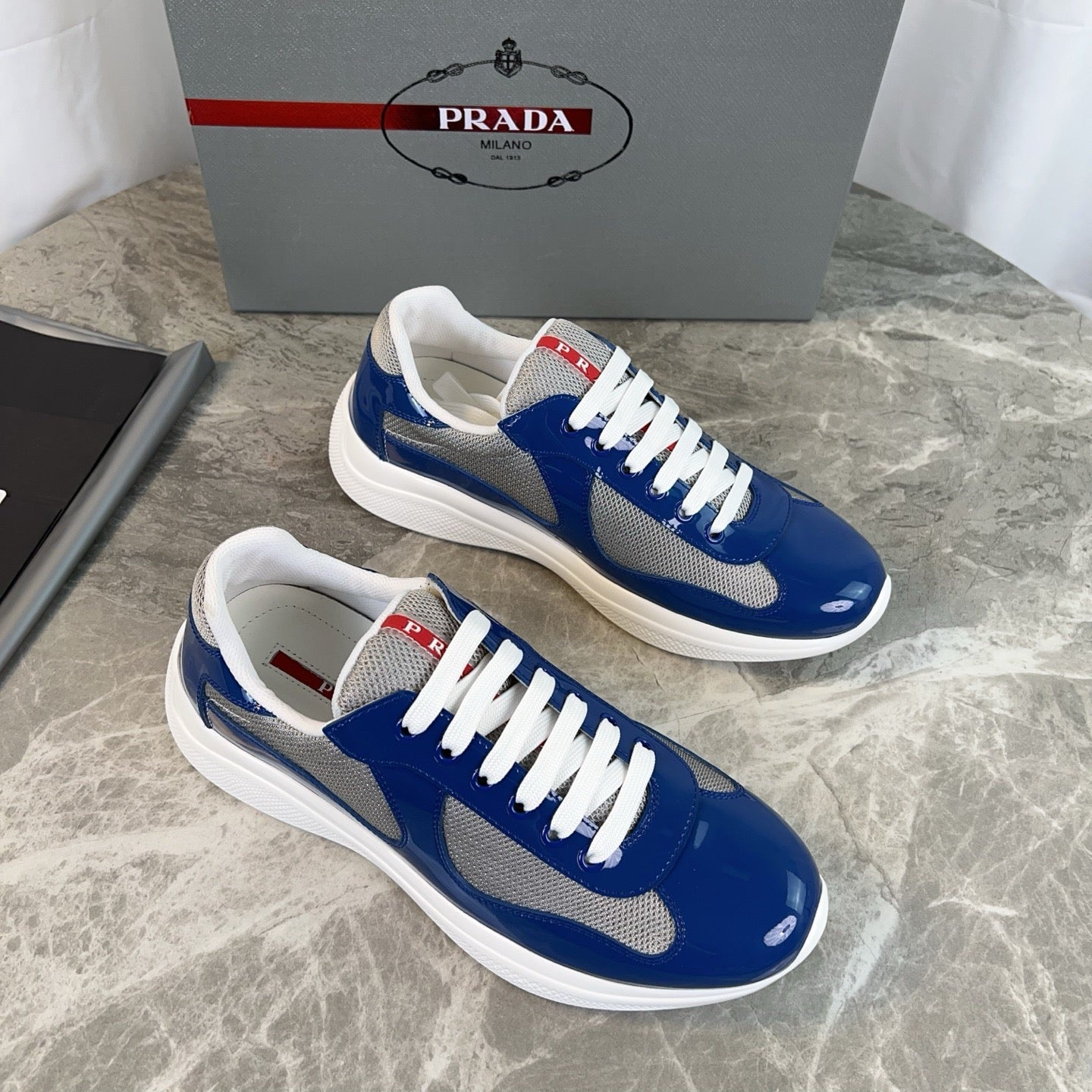 PRADA America's Cup Dark Blue patent leather