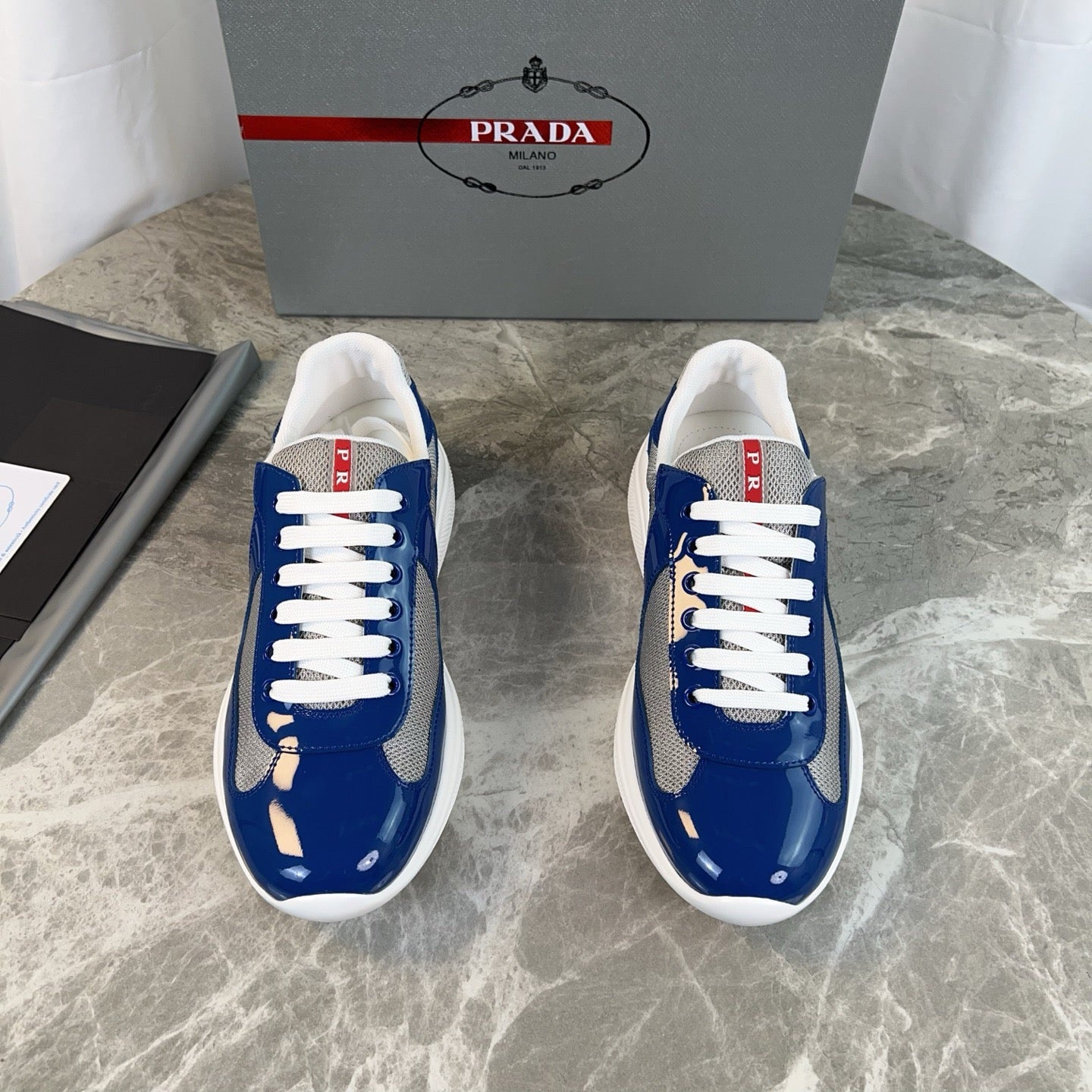 PRADA America's Cup Dark Blue patent leather