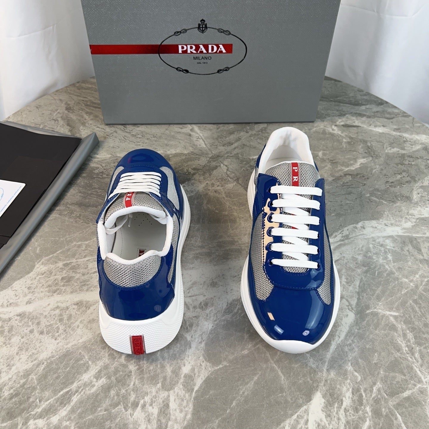 PRADA America's Cup Dark Blue patent leather