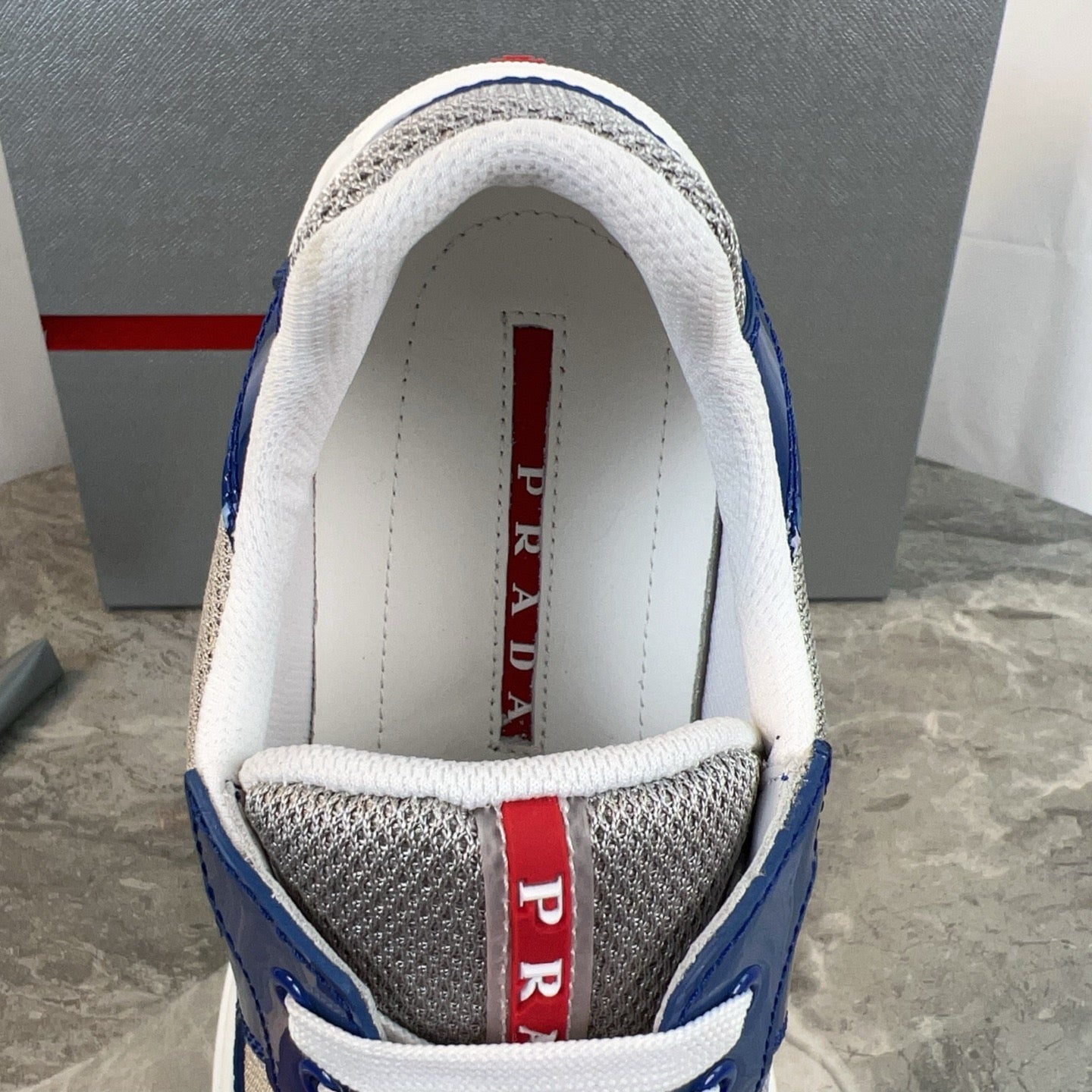 PRADA America's Cup Dark Blue patent leather