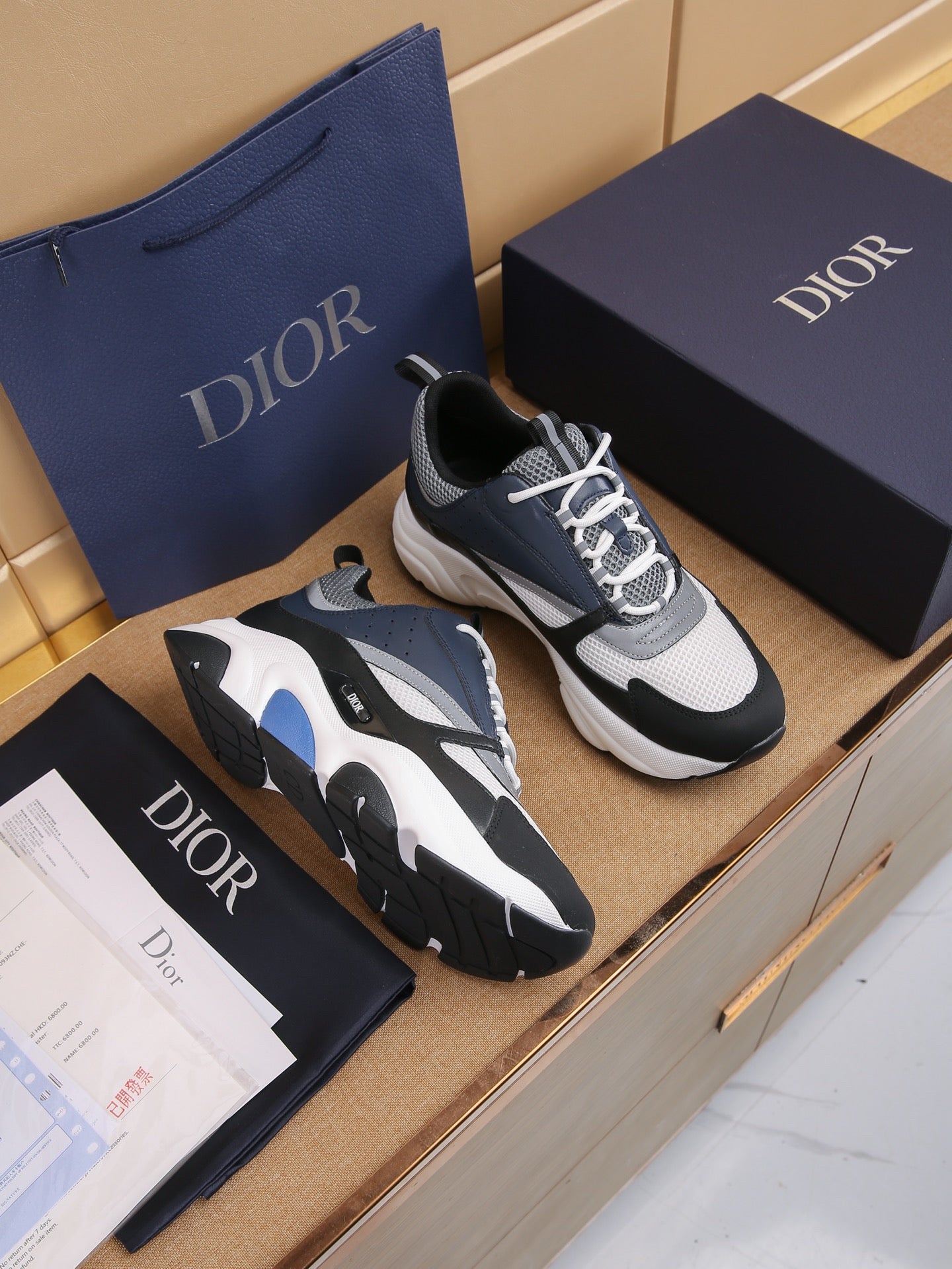DIOR B22 White Black Blue