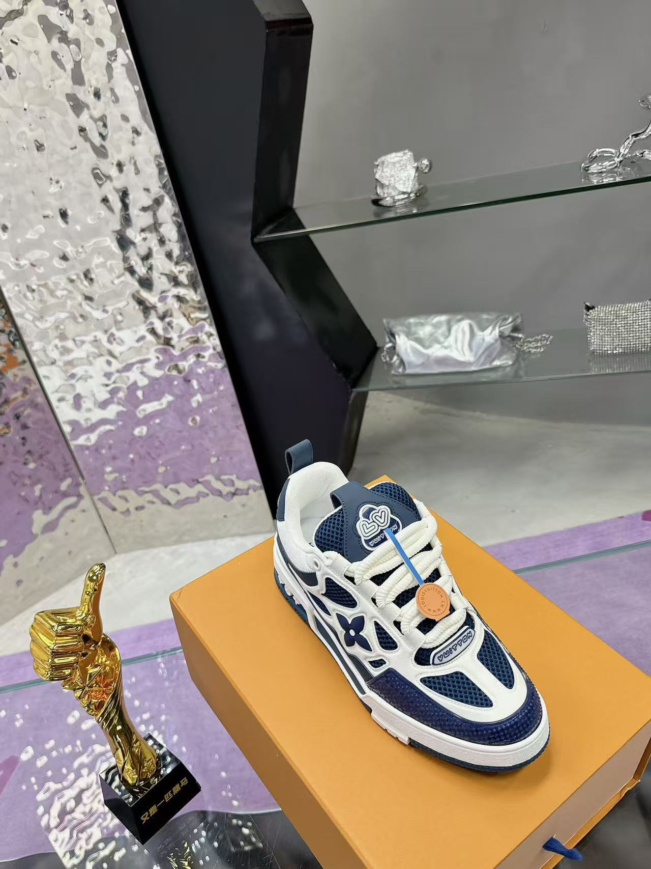 LV  Skate blue and white