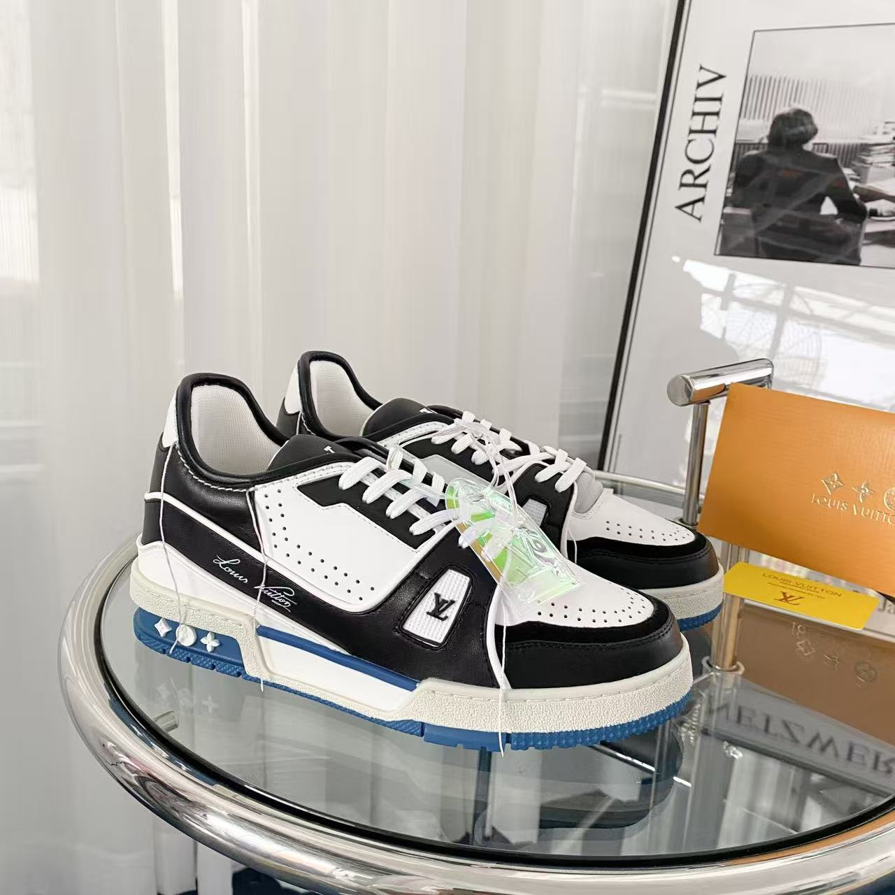 LV Trainers Black Blue WHite'