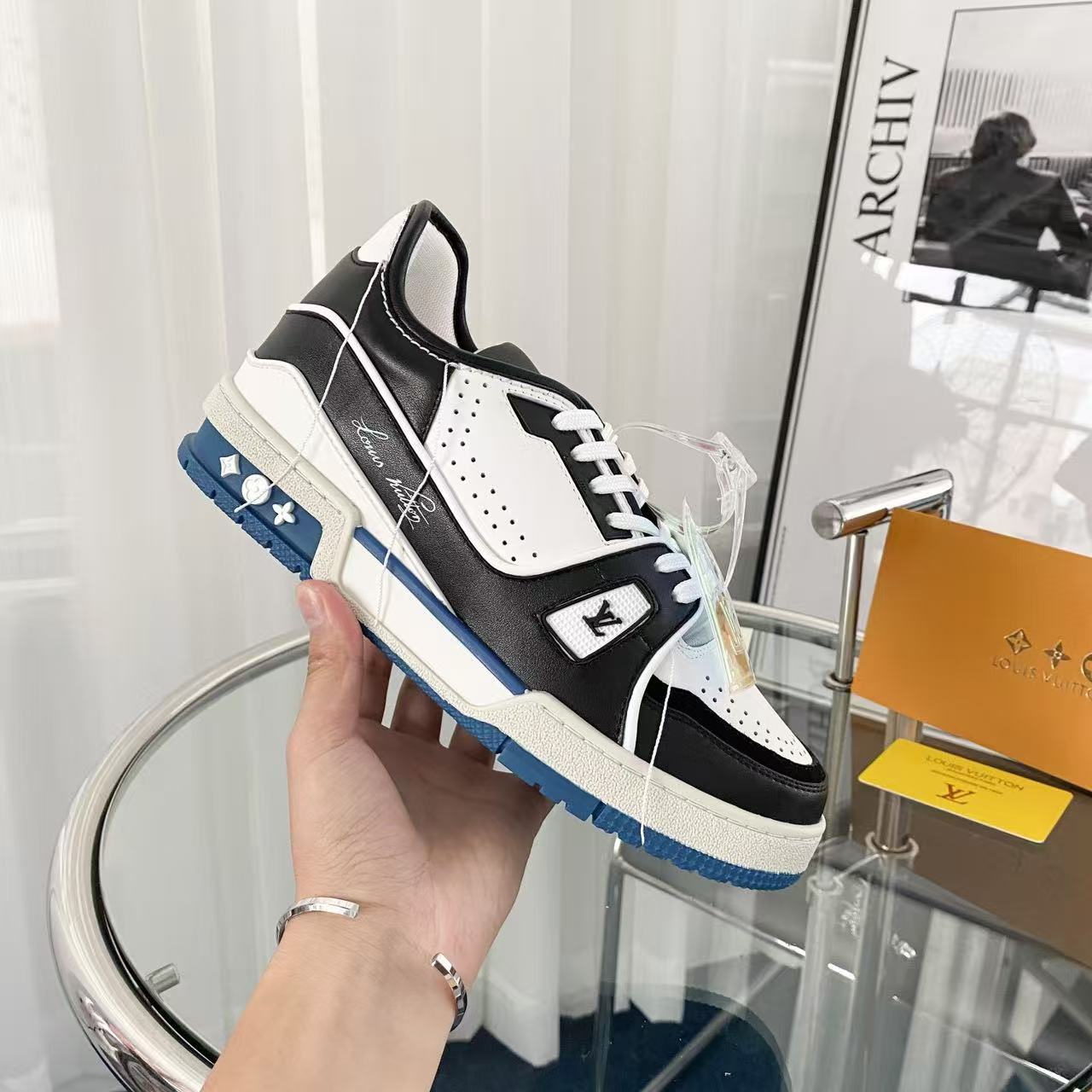 LV Trainers Black Blue WHite'
