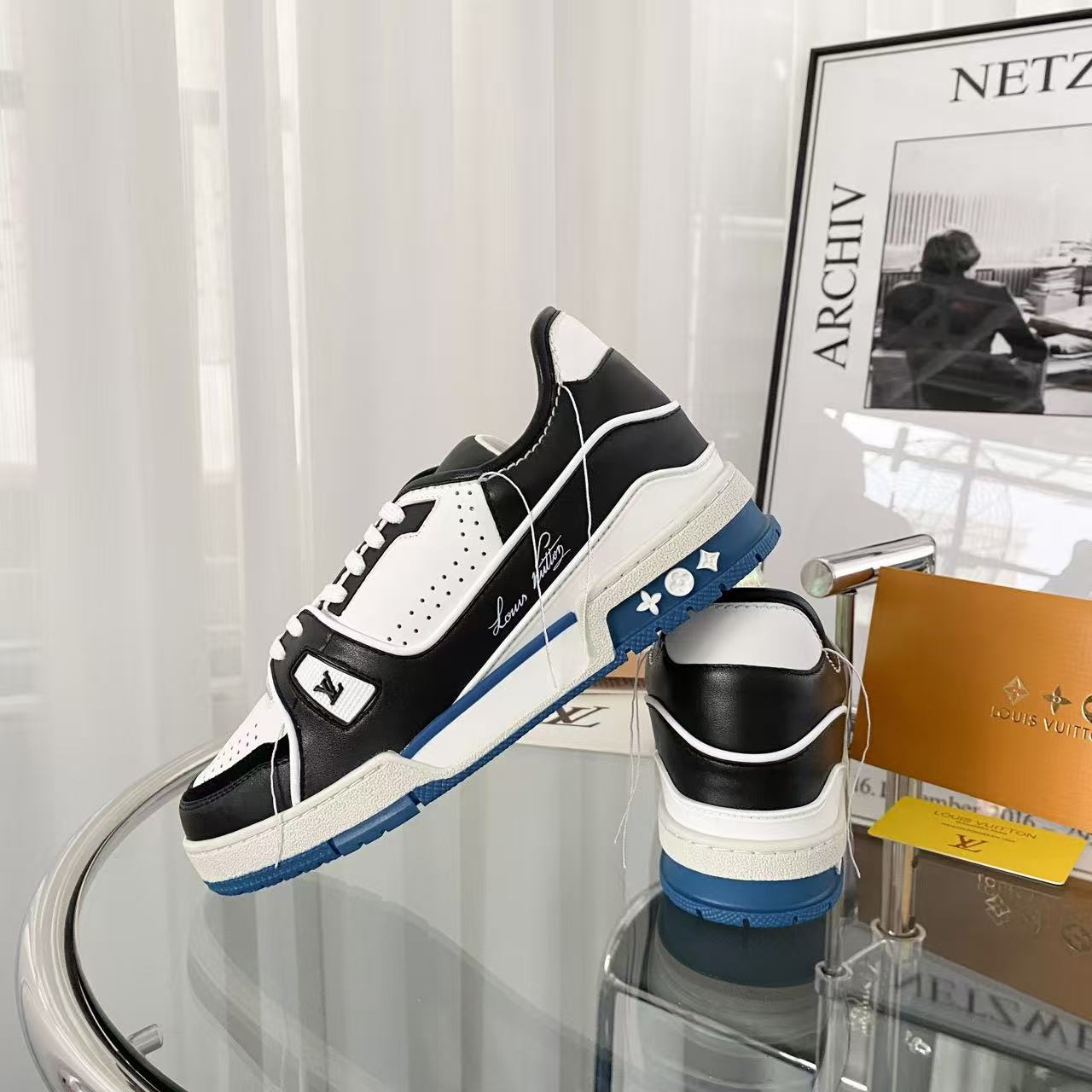 LV Trainers Black Blue WHite'