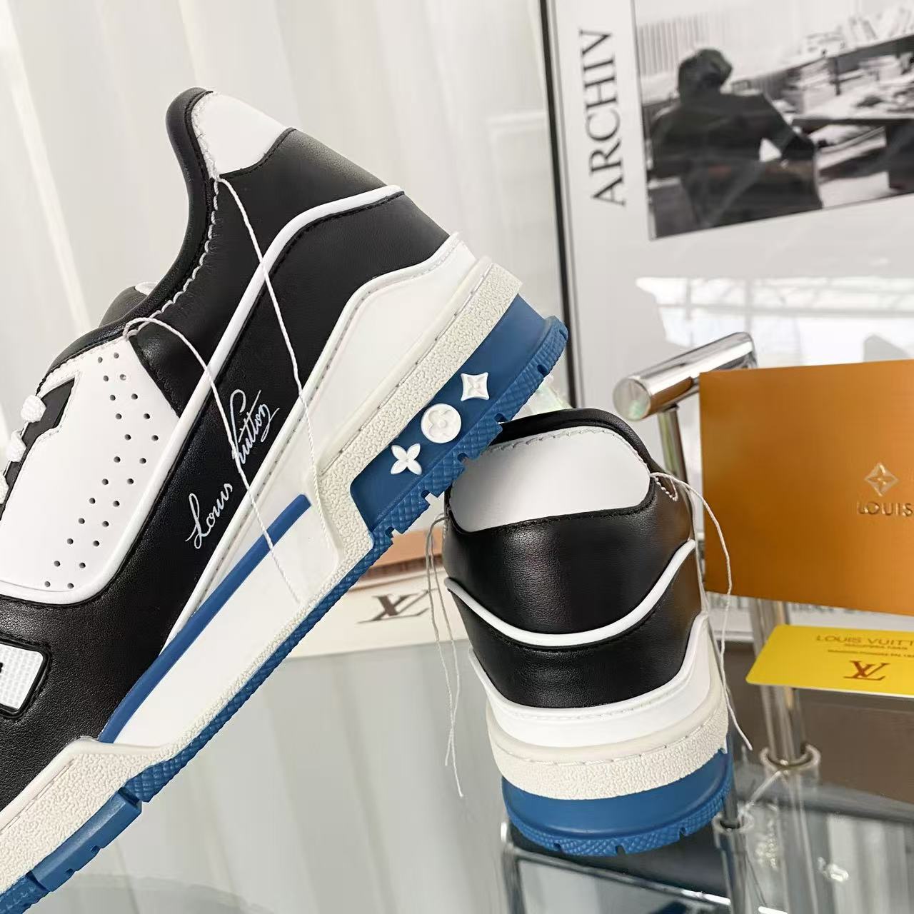 LV Trainers Black Blue WHite'