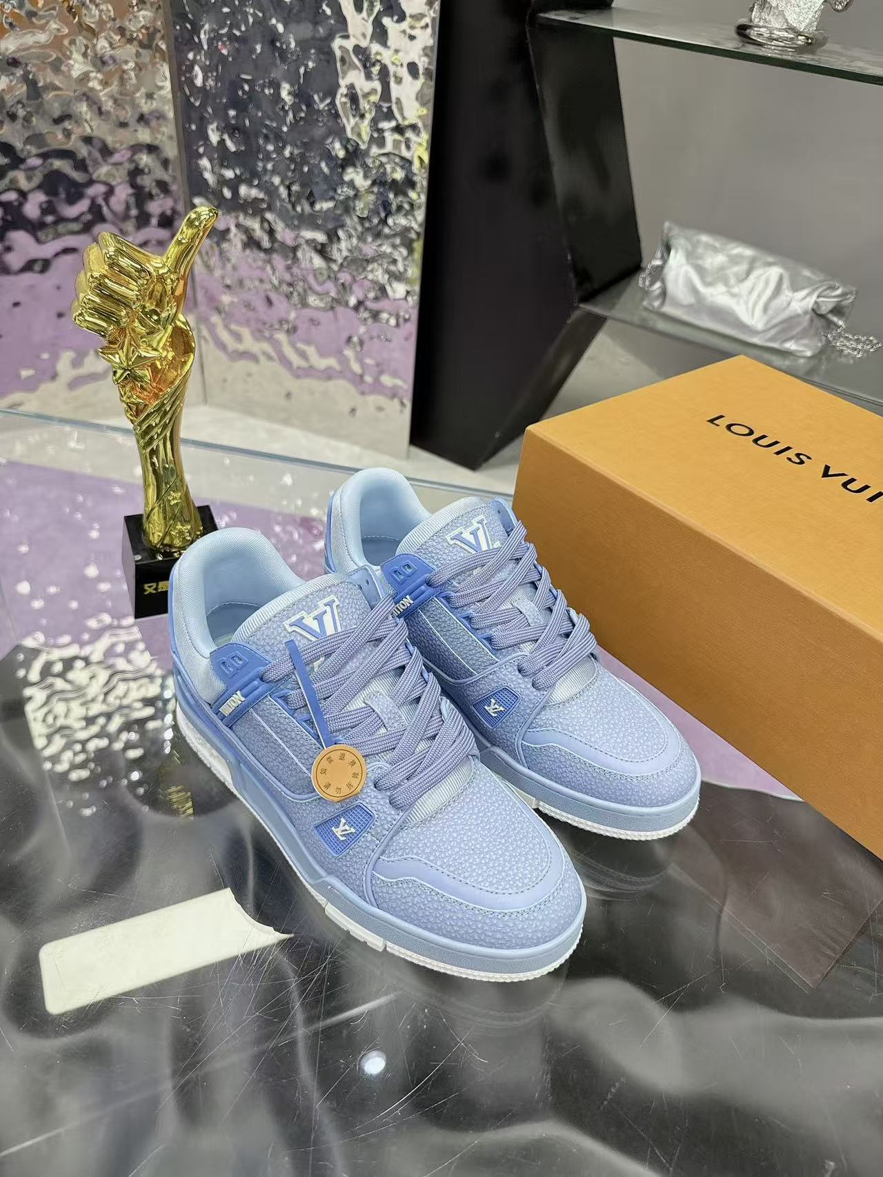 LV trainer light blue and white
