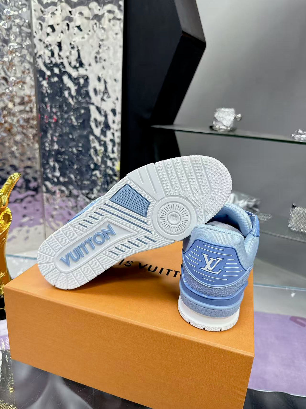 LV trainer light blue and white