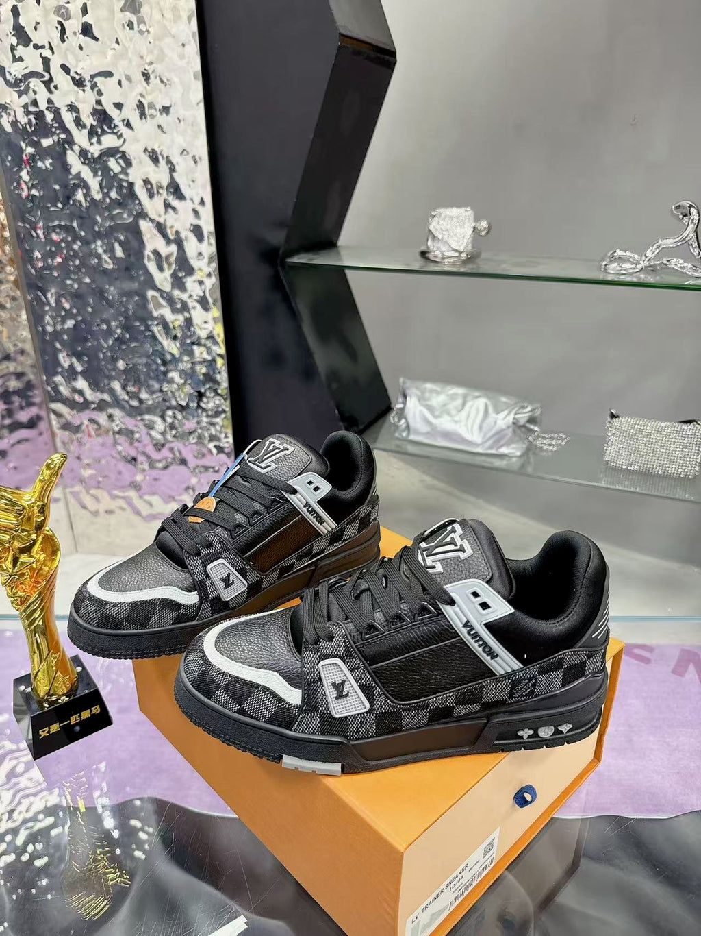 LV trainer black checkerboard