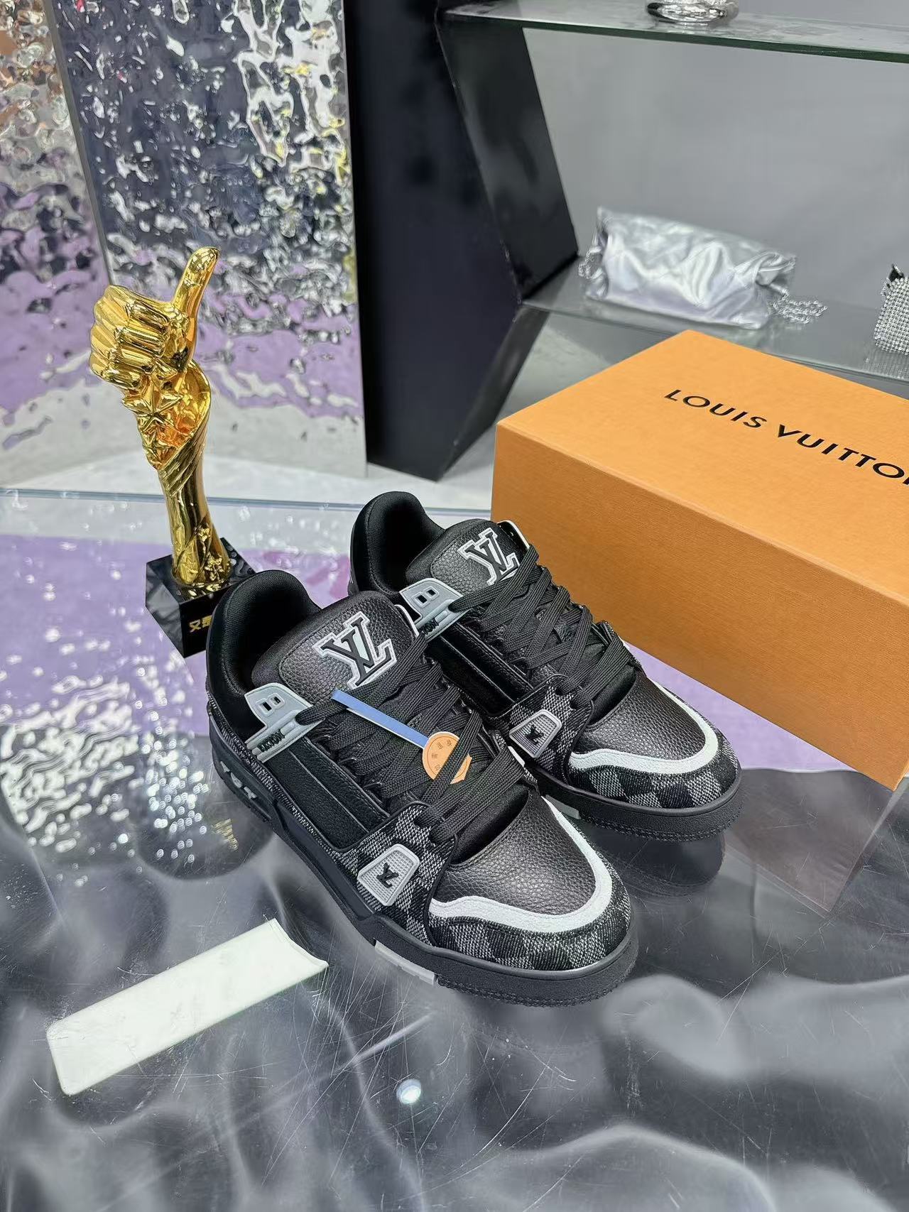 LV trainer black checkerboard