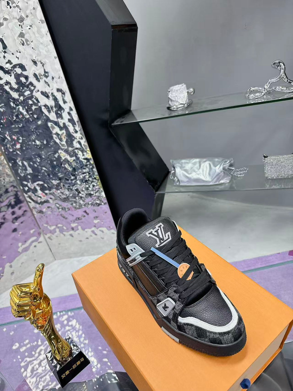 LV trainer black checkerboard