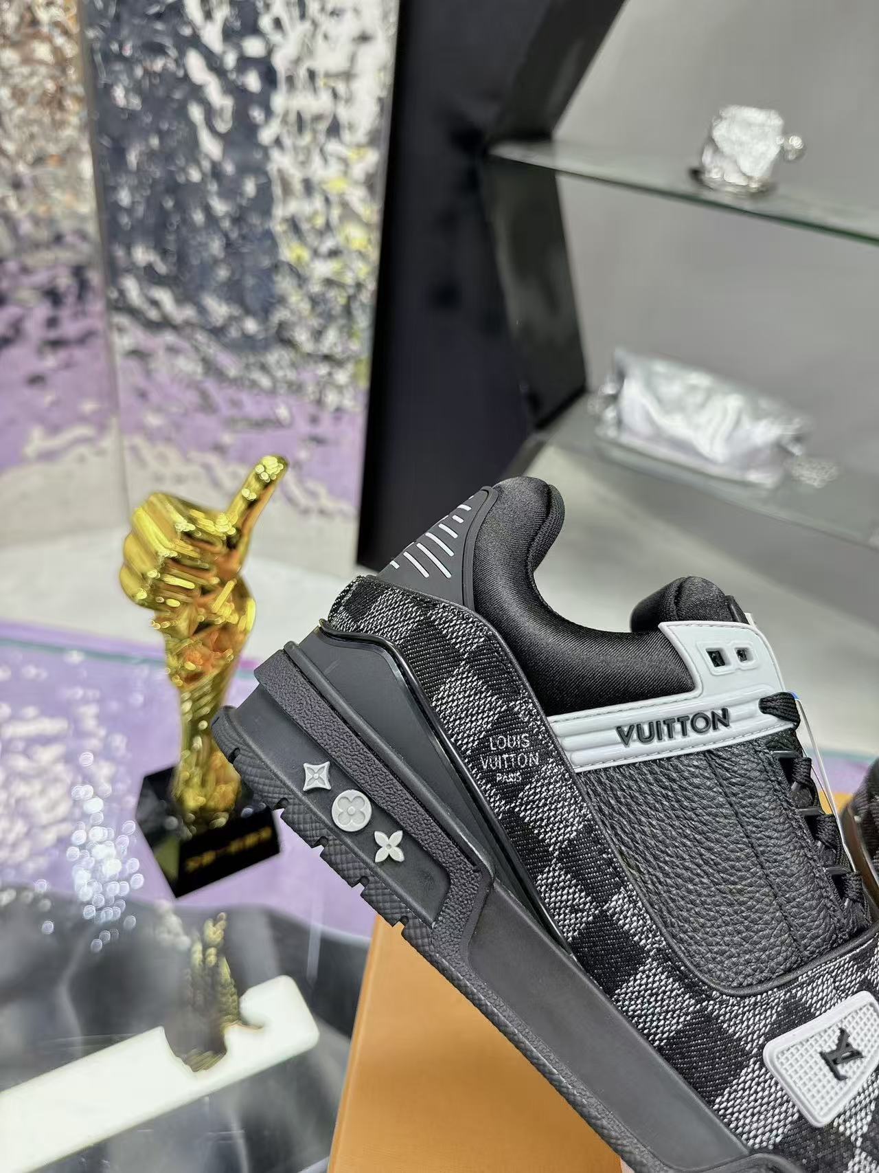 LV trainer black checkerboard