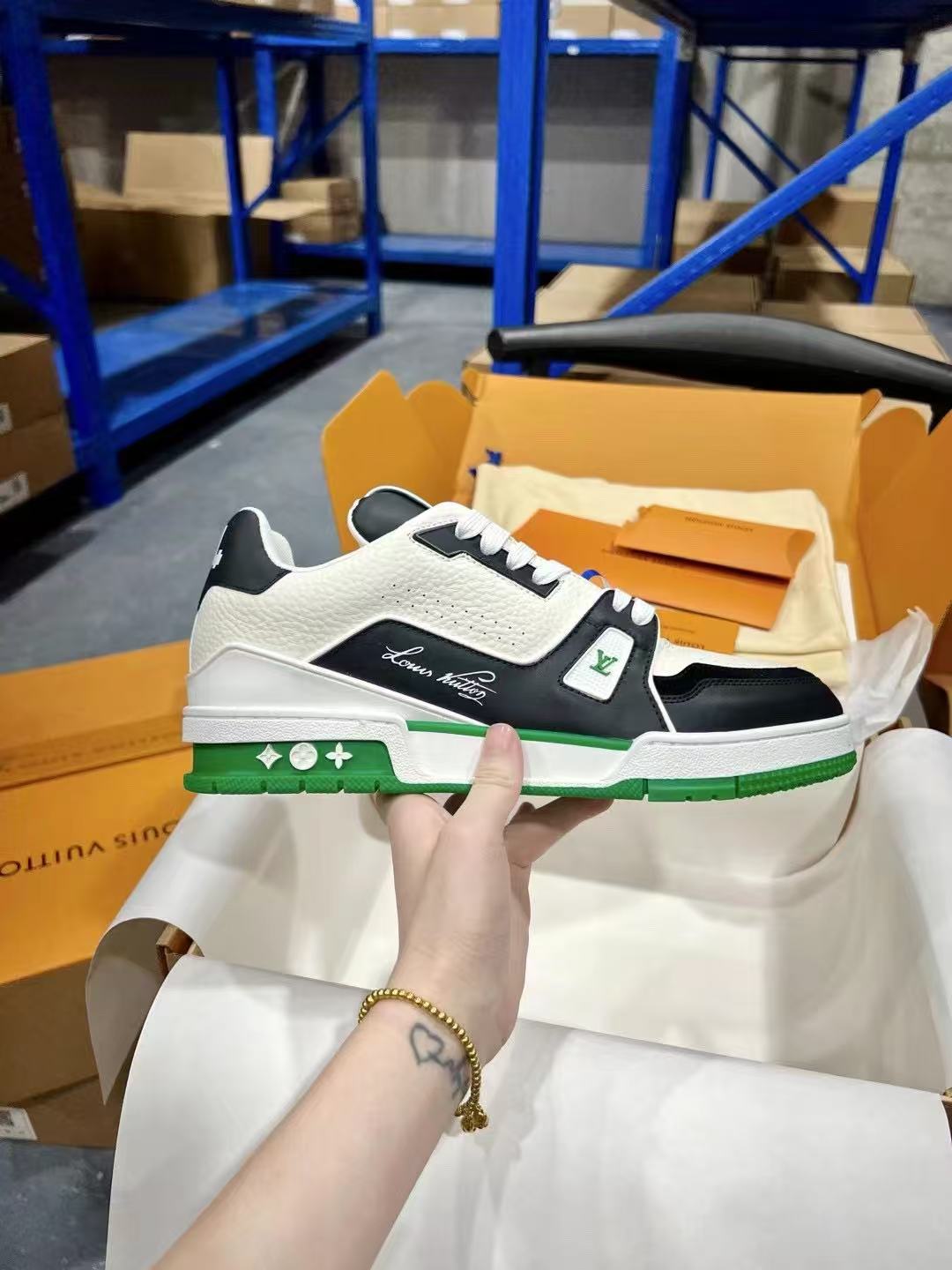 LV trainer green, white and black