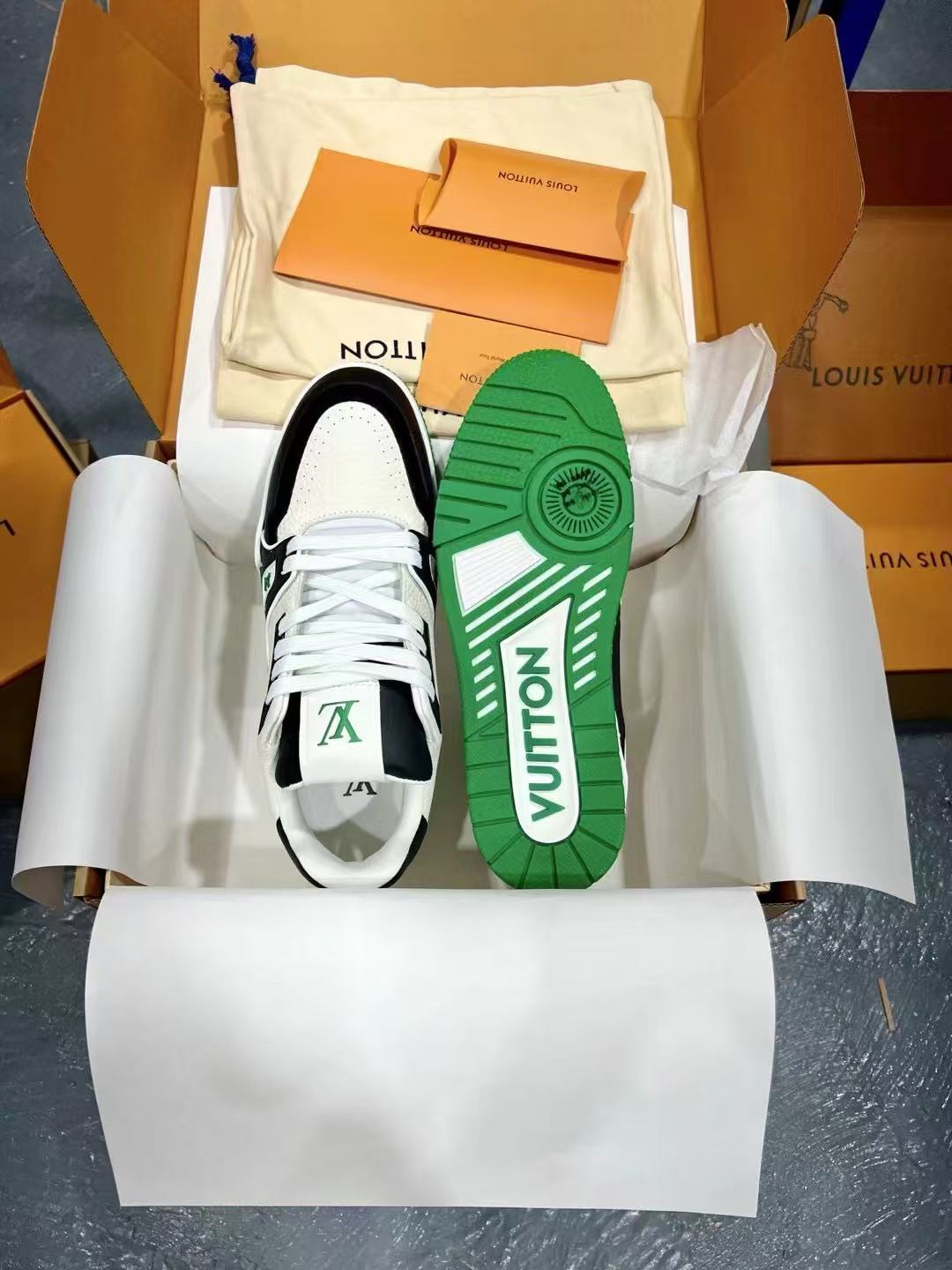 LV trainer green, white and black