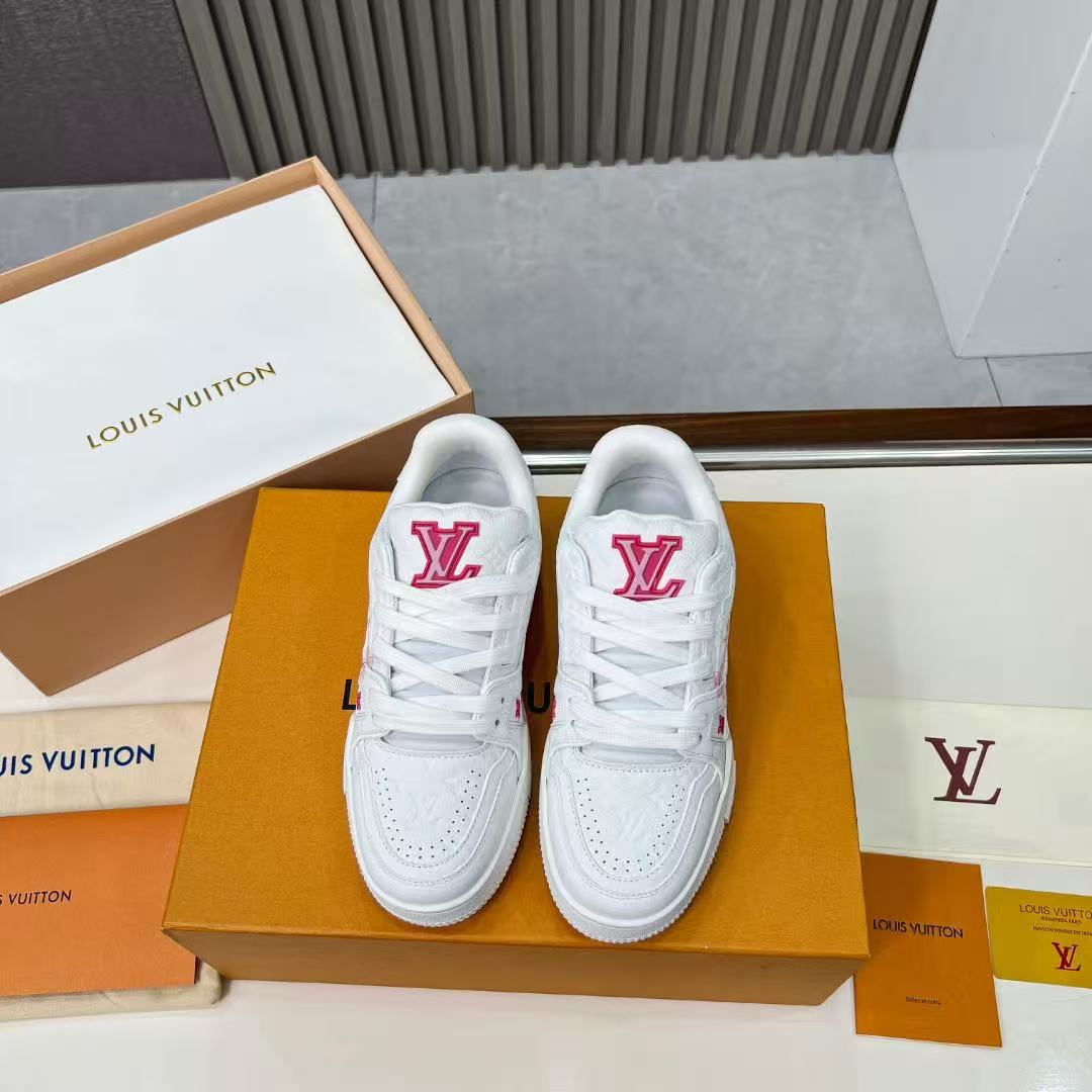 LV trainer X Takashi Murakami white flowers