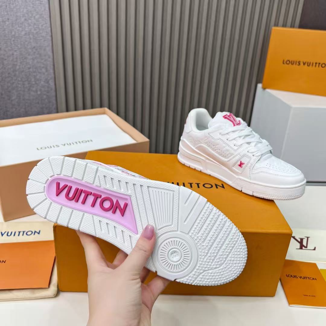 LV trainer X Takashi Murakami white flowers