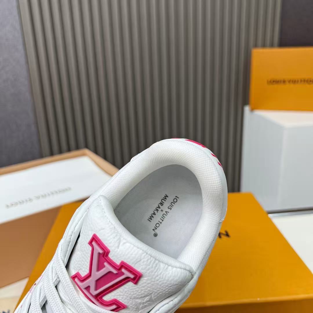 LV trainer X Takashi Murakami white flowers
