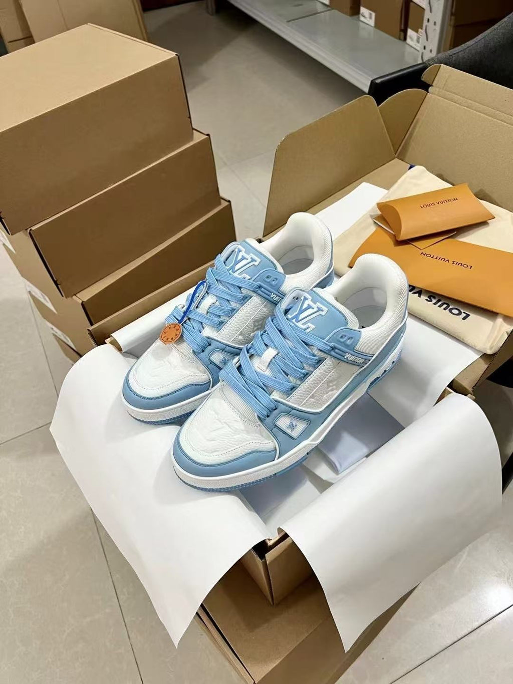 LV trainer white and blue