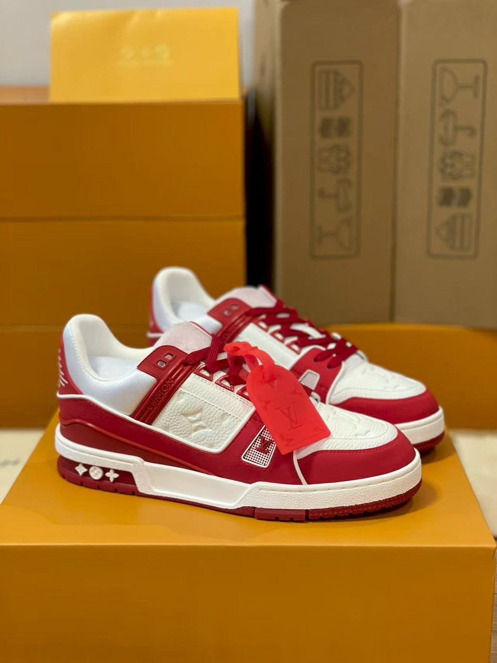 LV trainer red and white charity edition