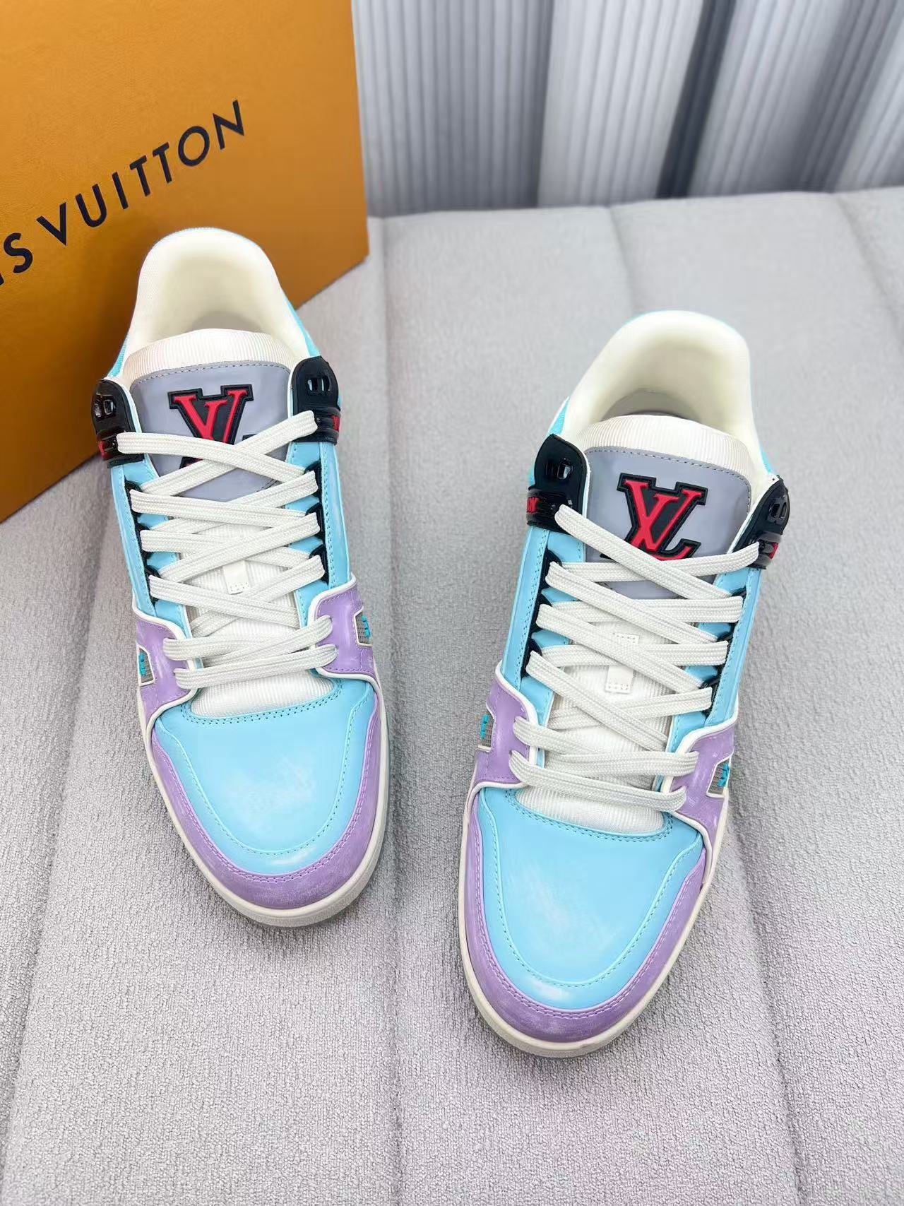 LV trainer blue and purple contrast