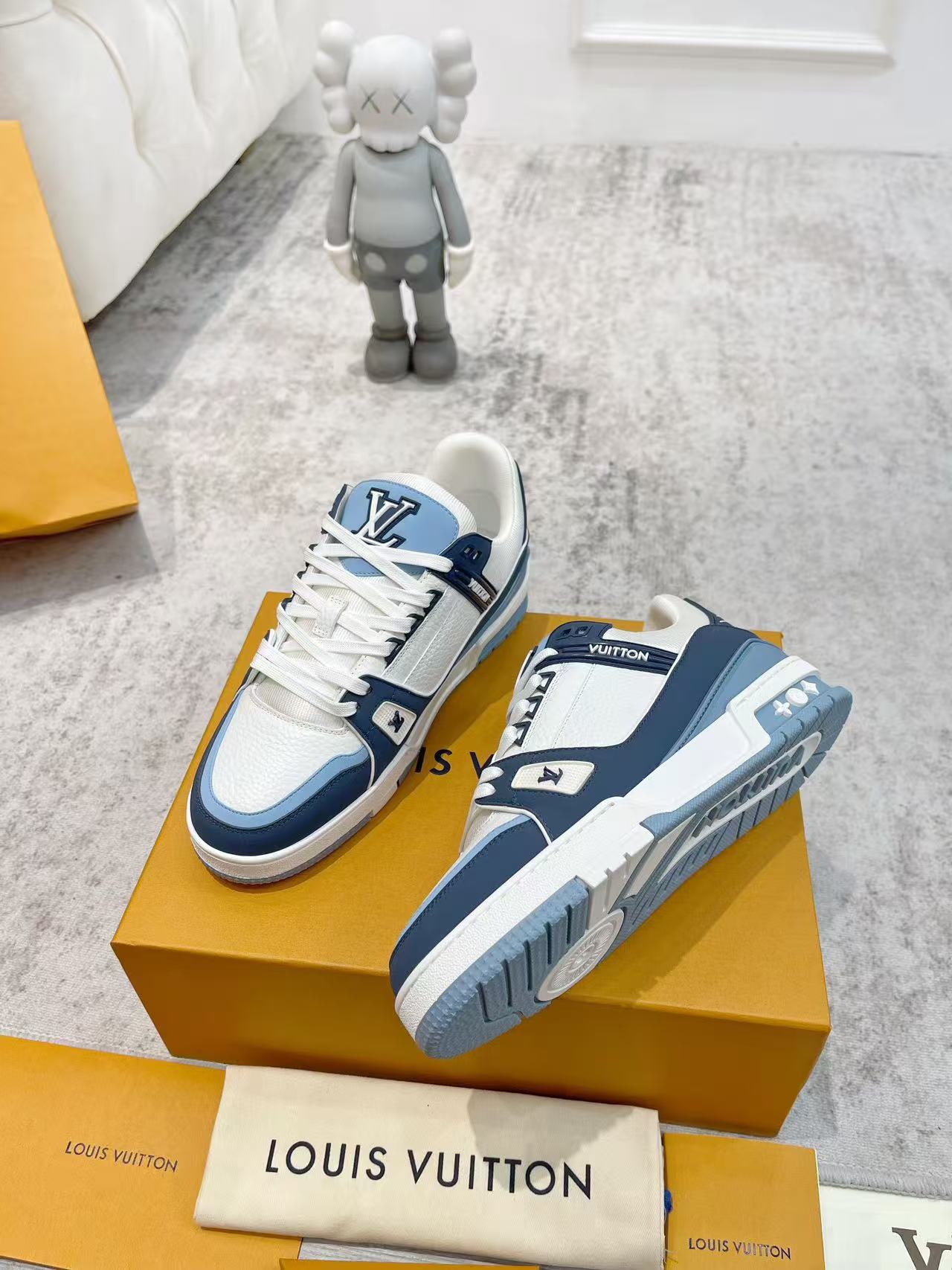 LV trainer light blue and white