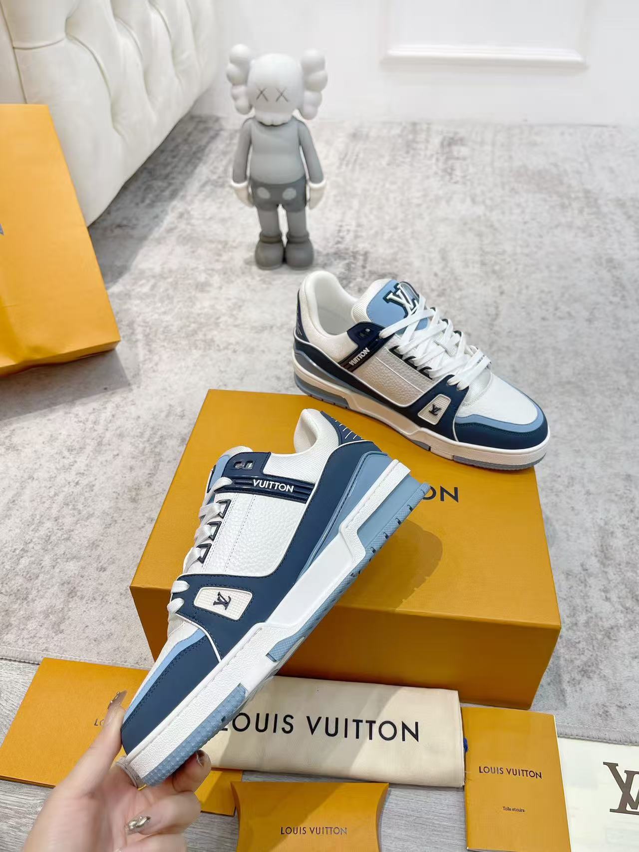 LV trainer light blue and white