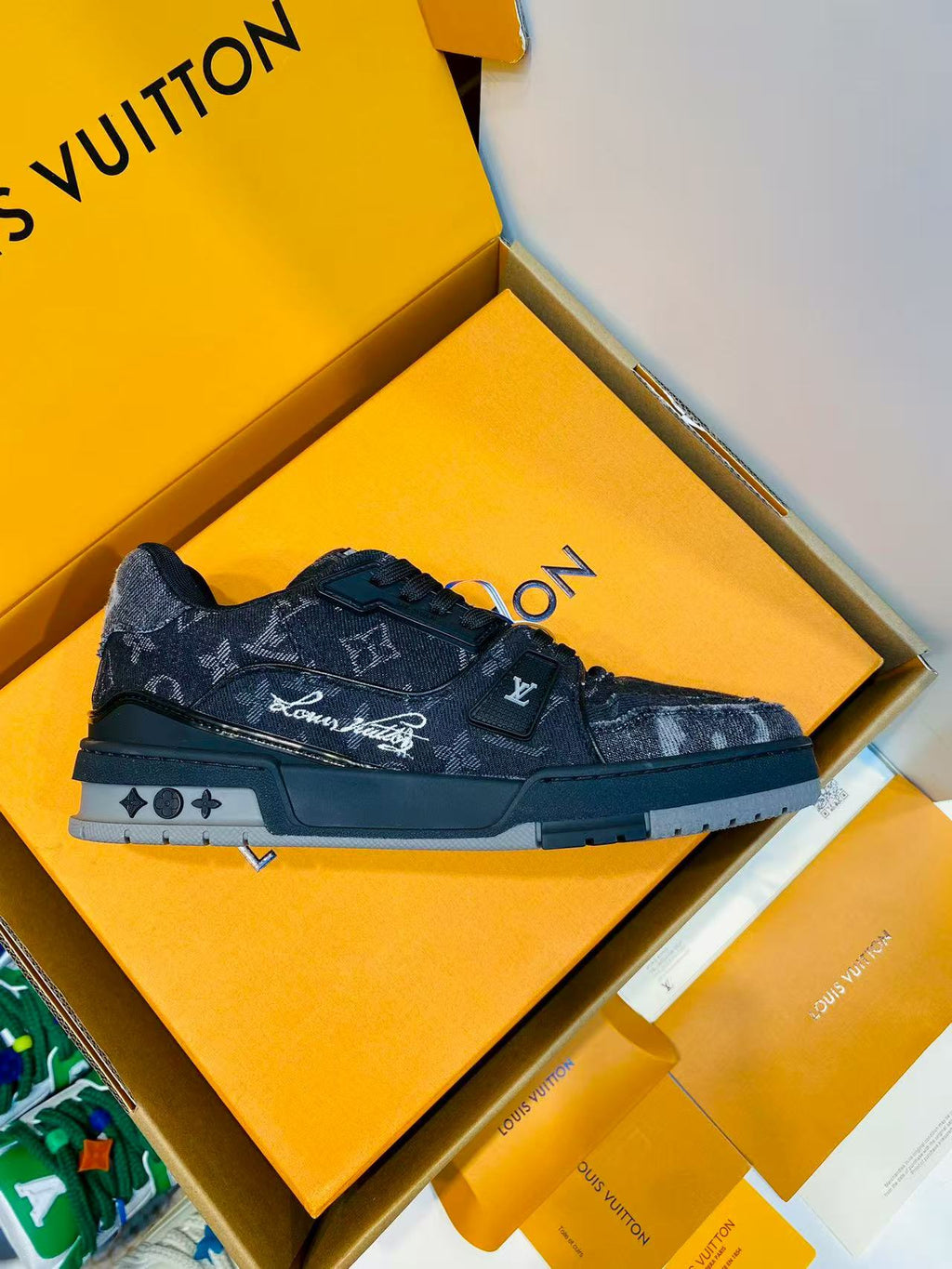 LV trainer 'Black Grey Denim