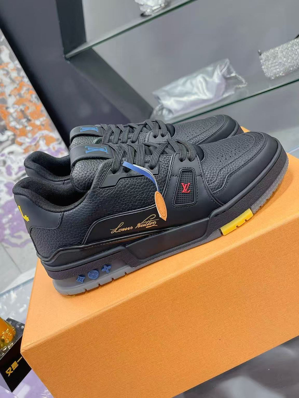 LV Trainer 'Black Leather'