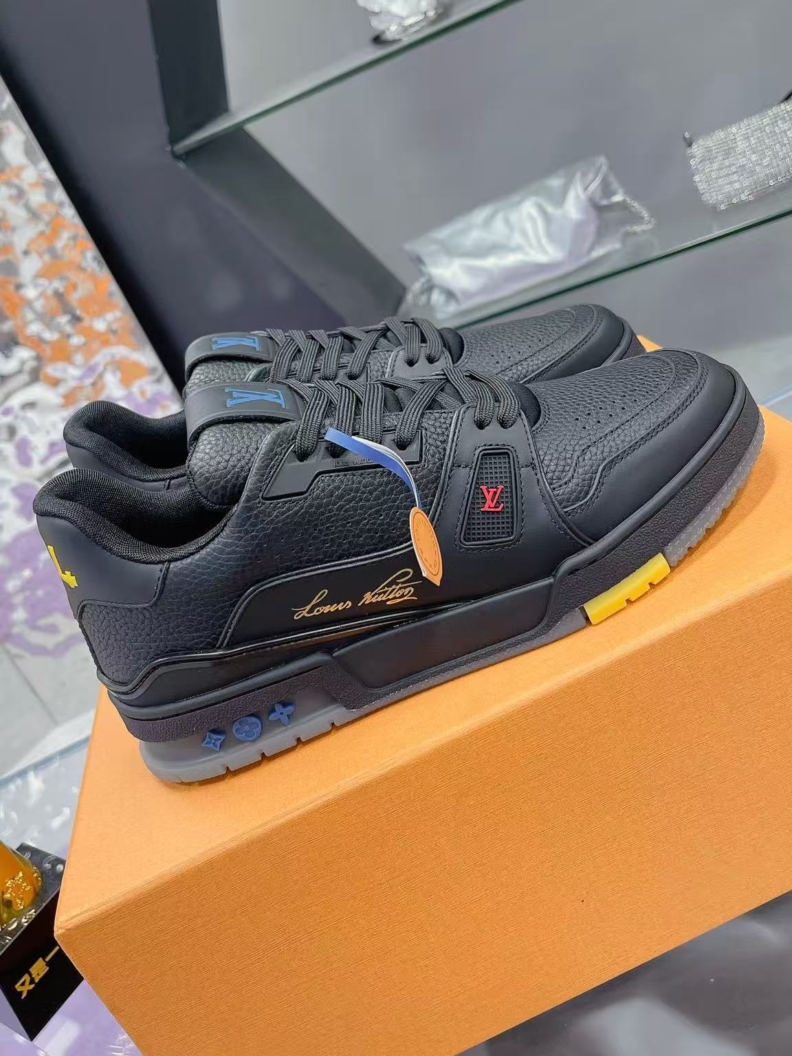 LV Trainer 'Black Leather'