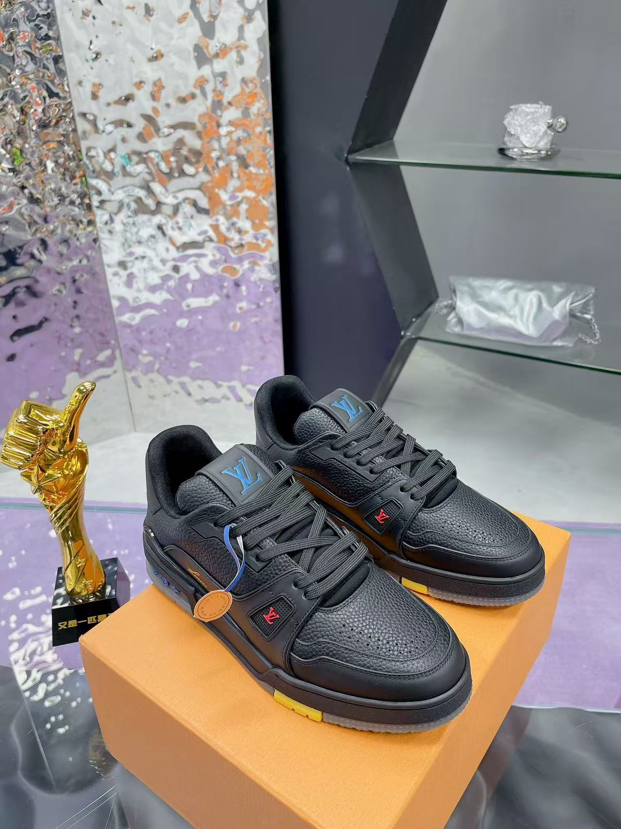 LV Trainer 'Black Leather'