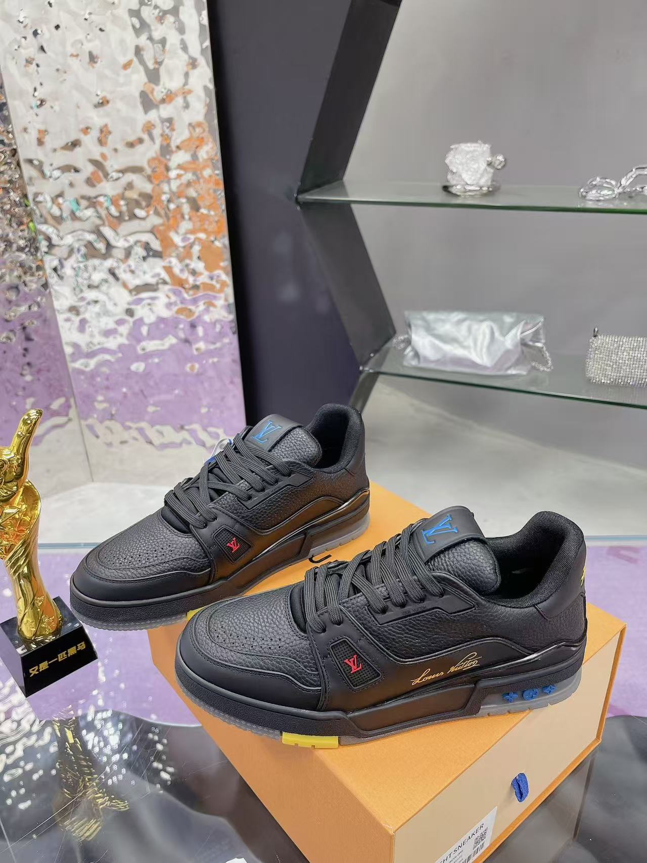 LV Trainer 'Black Leather'