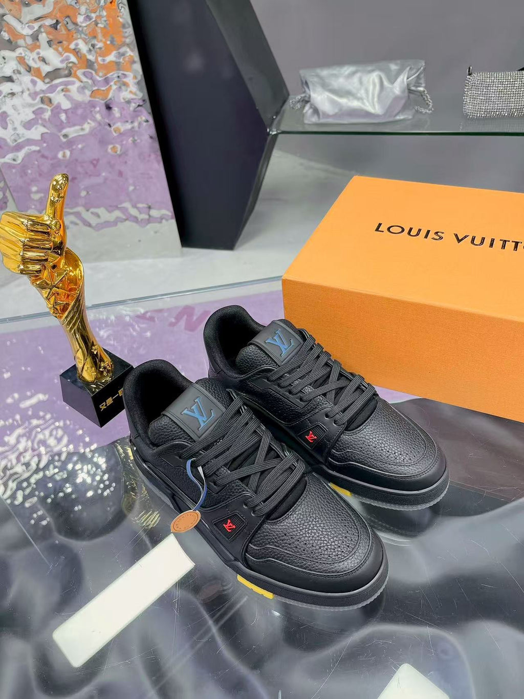 LV Trainer 'Black Leather'